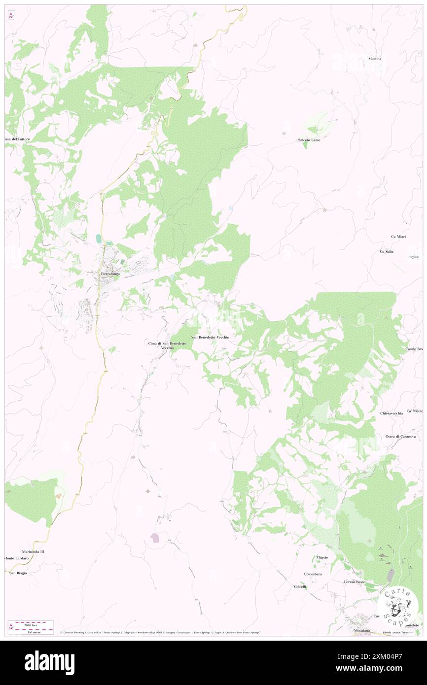 San Benedetto Vecchio, Provincia di Perugia, IT, Italia, Umbria, N 43 26' 2'', N 12 27' 43'', MAP, Cartascapes Map pubblicata nel 2024. Esplora Cartascapes, una mappa che rivela i diversi paesaggi, culture ed ecosistemi della Terra. Viaggia attraverso il tempo e lo spazio, scoprendo l'interconnessione del passato, del presente e del futuro del nostro pianeta. Foto Stock