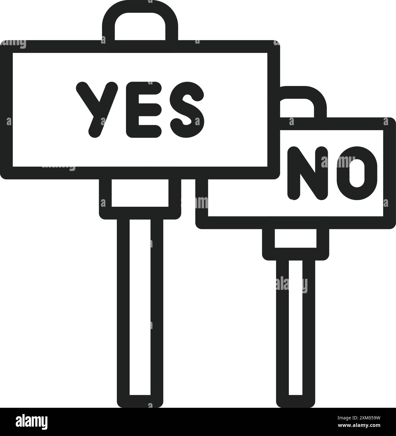 Immagine vettoriale dell'icona Sì o No. Illustrazione Vettoriale