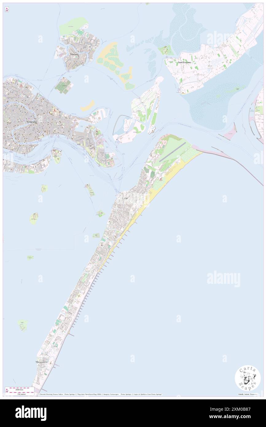 Villa Cipro, Provincia di Venezia, IT, Italia, Veneto, N 45 24' 57'', N 12 22' 25'', MAP, Cartascapes Map pubblicata nel 2024. Esplora Cartascapes, una mappa che rivela i diversi paesaggi, culture ed ecosistemi della Terra. Viaggia attraverso il tempo e lo spazio, scoprendo l'interconnessione del passato, del presente e del futuro del nostro pianeta. Foto Stock