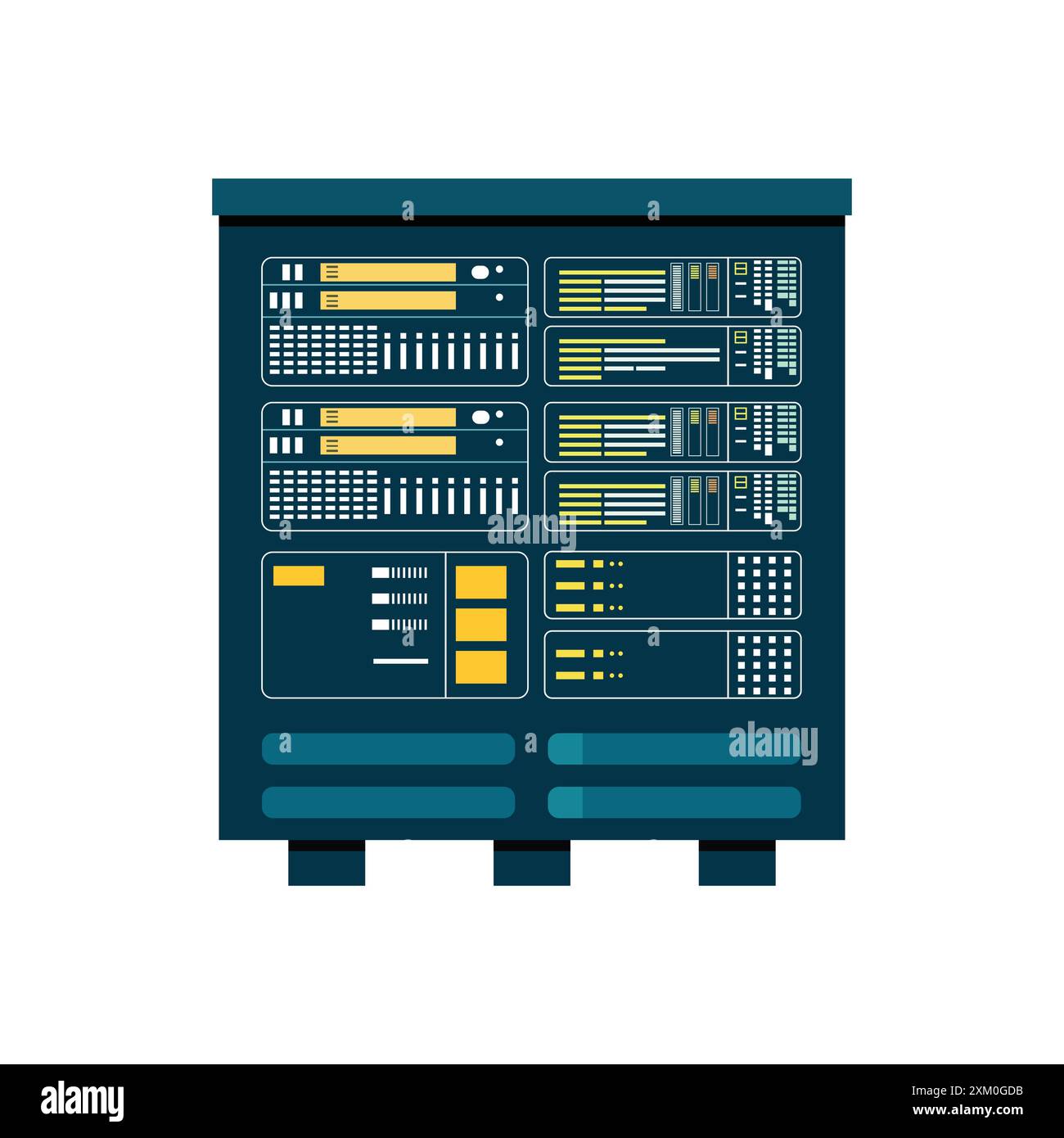 Server rack di grandi dimensioni isolato su sfondo bianco. memorizzazione dei dati. archiviazione su cloud. illustrazione piatta della tecnologia di elaborazione. Illustrazione Vettoriale Server rack di grandi dimensioni isolato su sfondo bianco. memorizzazione dei dati. archiviazione su cloud. illustrazione piatta della tecnologia di elaborazione. Illustrazione Vettoriale