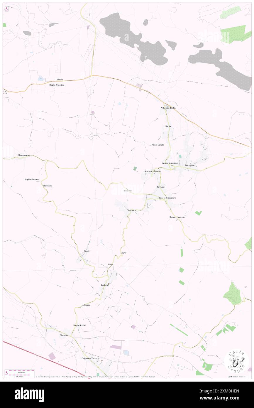 Luziano, Trapani, IT, Italia, Sicilia, N 38 0' 22'', N 12 42' 3'', MAP, Cartascapes Map pubblicata nel 2024. Esplora Cartascapes, una mappa che rivela i diversi paesaggi, culture ed ecosistemi della Terra. Viaggia attraverso il tempo e lo spazio, scoprendo l'interconnessione del passato, del presente e del futuro del nostro pianeta. Foto Stock