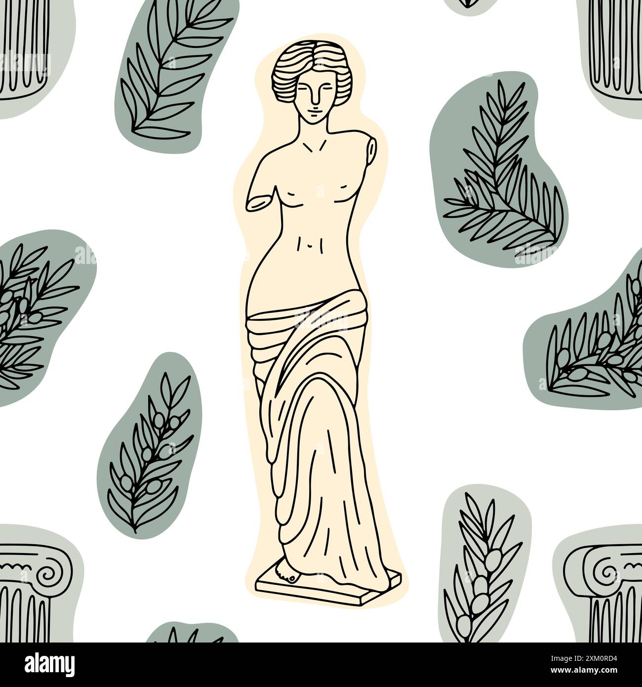 Statua in marmo della dea greca Venere Illustrazione Vettoriale