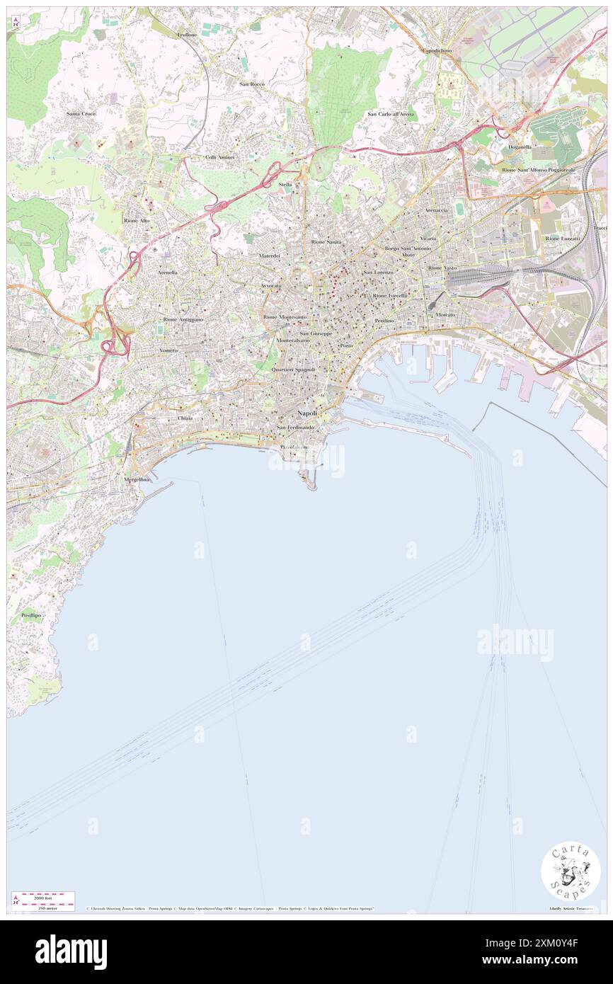 LC Hotel Excelsior, Napoli, IT, Italia, Campania, N 40 49' 47'', N 14 14' 55'', MAP, Cartascapes Map pubblicata nel 2024. Esplora Cartascapes, una mappa che rivela i diversi paesaggi, culture ed ecosistemi della Terra. Viaggia attraverso il tempo e lo spazio, scoprendo l'interconnessione del passato, del presente e del futuro del nostro pianeta. Foto Stock