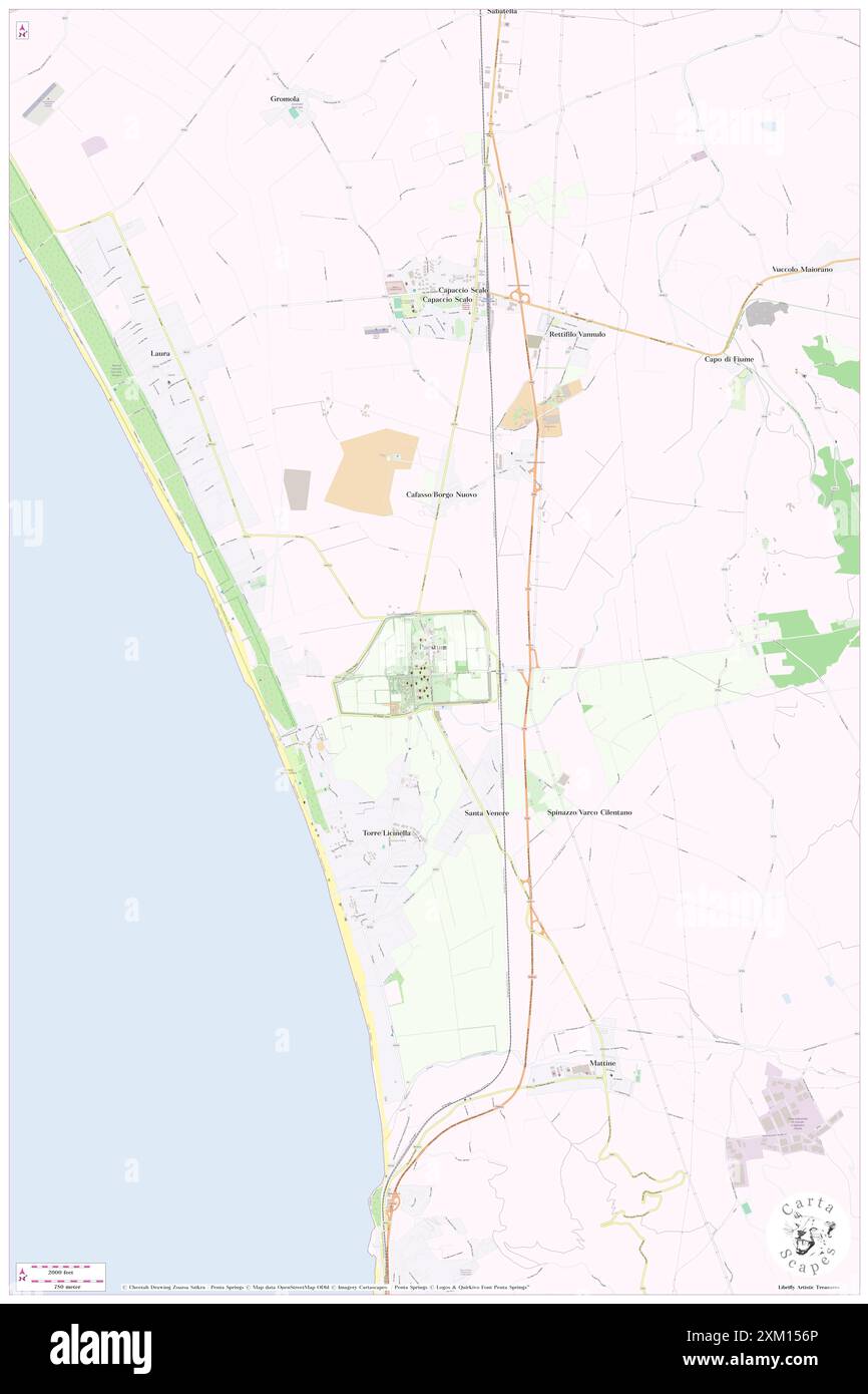 Museo Archeologico Nazionale Paestum, Provincia di Salerno, IT, Italia, Campania, N 40 25' 24''', N 15 0' 25'', MAP, Cartascapes Map pubblicata nel 2024. Esplora Cartascapes, una mappa che rivela i diversi paesaggi, culture ed ecosistemi della Terra. Viaggia attraverso il tempo e lo spazio, scoprendo l'interconnessione del passato, del presente e del futuro del nostro pianeta. Foto Stock