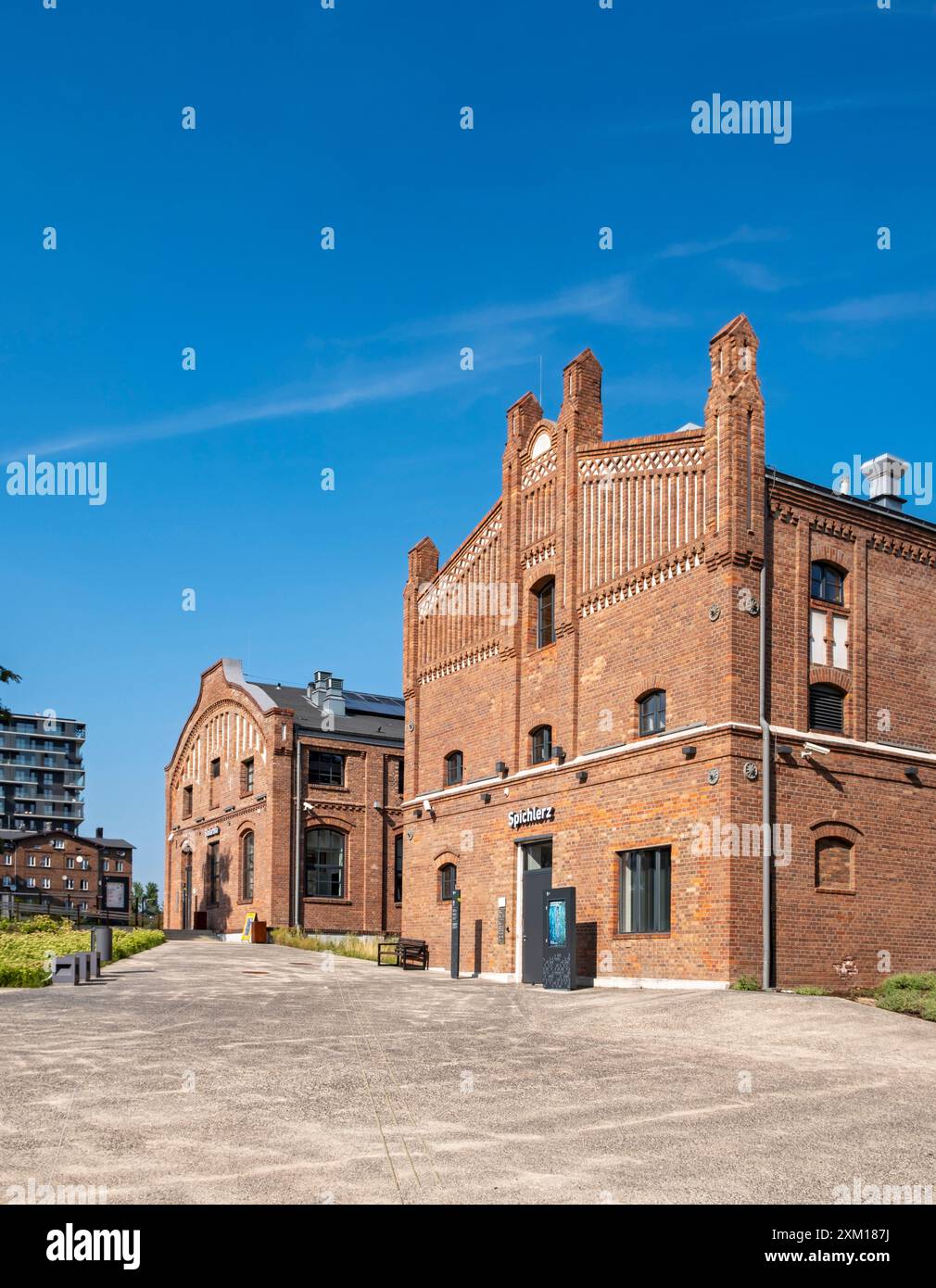 Edifici storici in mattoni rossi restaurati al Museo della Slesia, Katowice, Polonia Foto Stock