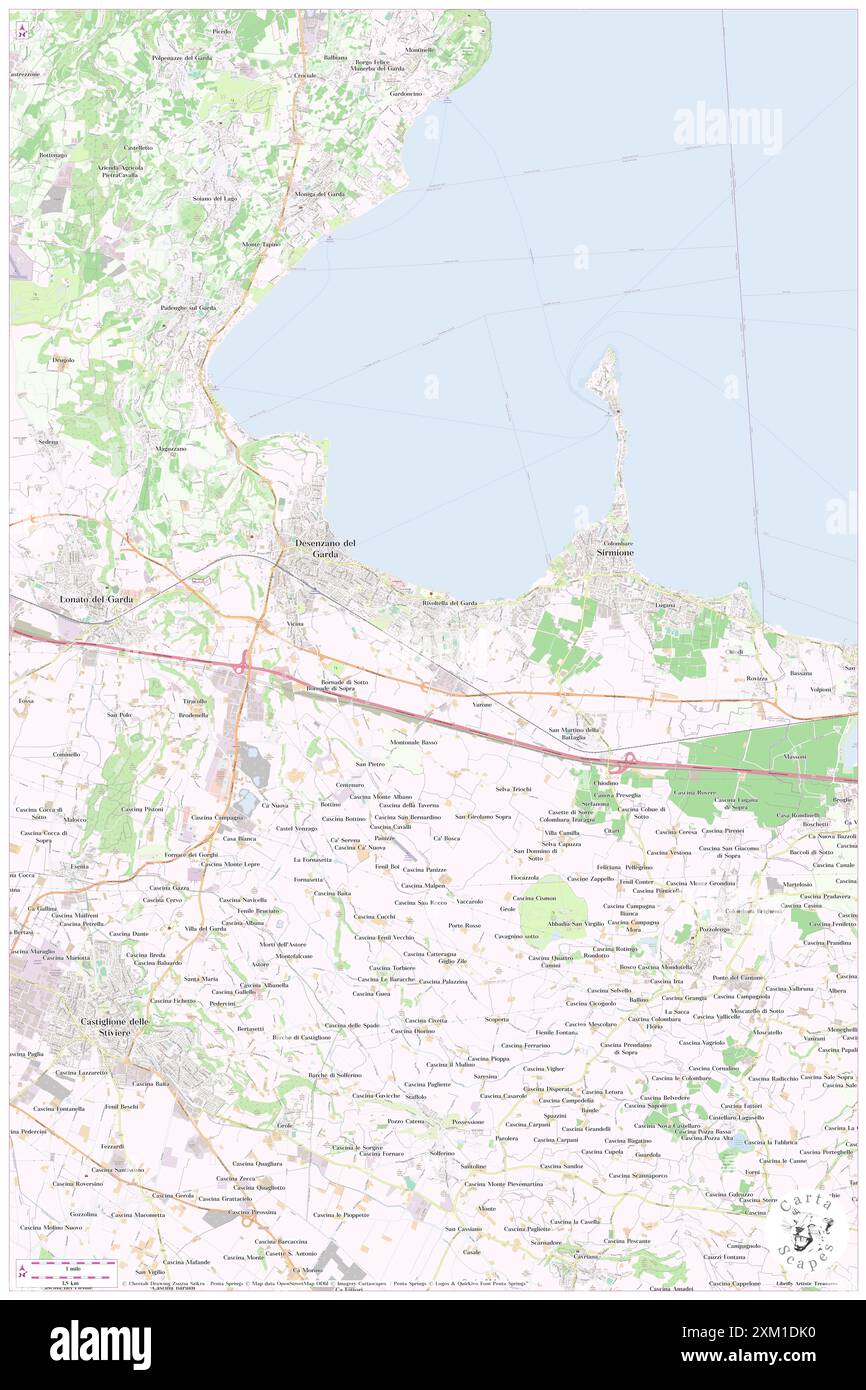 Desenzano del Garda, Provincia di Brescia, IT, Italia, Lombardia, N 45 28' 16'', N 10 32' 8'', MAP, Cartascapes Map pubblicata nel 2024. Esplora Cartascapes, una mappa che rivela i diversi paesaggi, culture ed ecosistemi della Terra. Viaggia attraverso il tempo e lo spazio, scoprendo l'interconnessione del passato, del presente e del futuro del nostro pianeta. Foto Stock