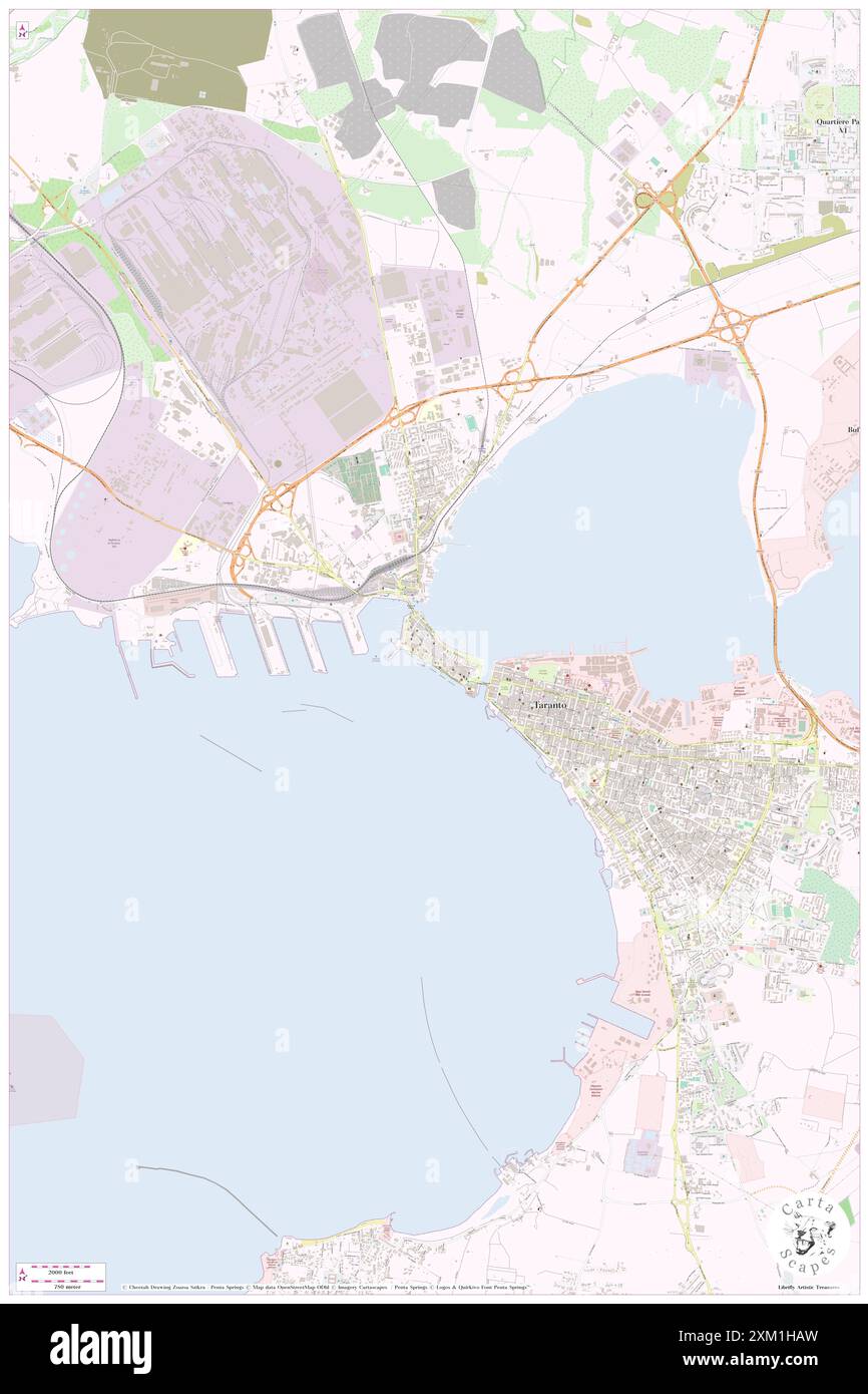 San Cataldo, Provincia di Taranto, IT, Italia, Puglia, N 40 28' 33'', N 17 13' 46'', MAP, Cartascapes Map pubblicata nel 2024. Esplora Cartascapes, una mappa che rivela i diversi paesaggi, culture ed ecosistemi della Terra. Viaggia attraverso il tempo e lo spazio, scoprendo l'interconnessione del passato, del presente e del futuro del nostro pianeta. Foto Stock