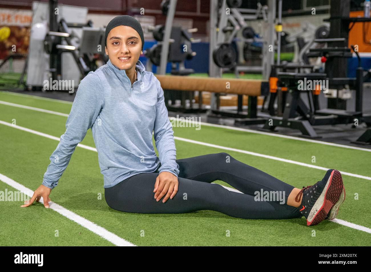 L'afghana Kimia Yousofi fa la squadra olimpica dell'Afghanistan. Immagini Thomas Lisson Foto Stock