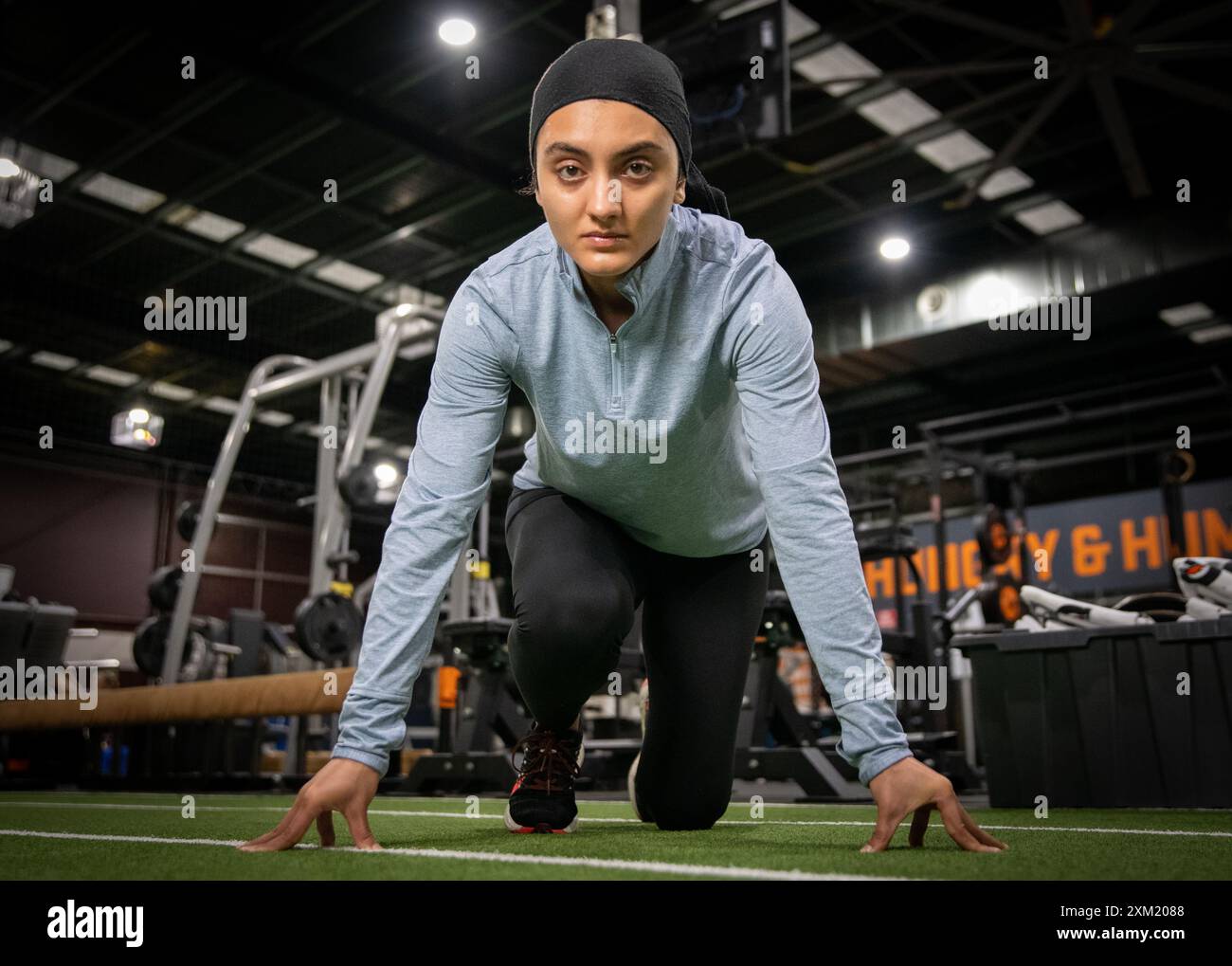 L'afghana Kimia Yousofi fa la squadra olimpica dell'Afghanistan. Immagini Thomas Lisson Foto Stock