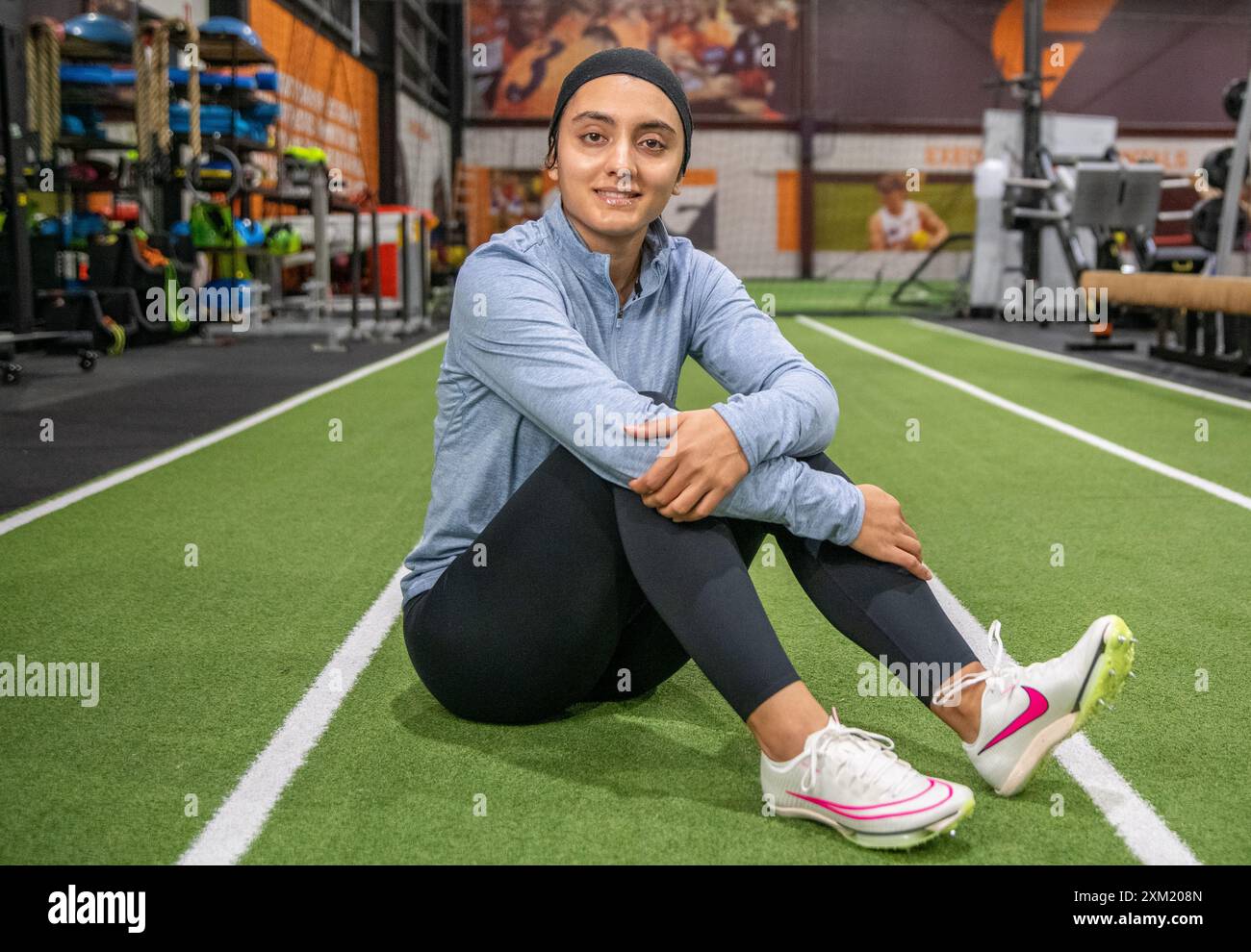 L'afghana Kimia Yousofi fa la squadra olimpica dell'Afghanistan. Immagini Thomas Lisson Foto Stock