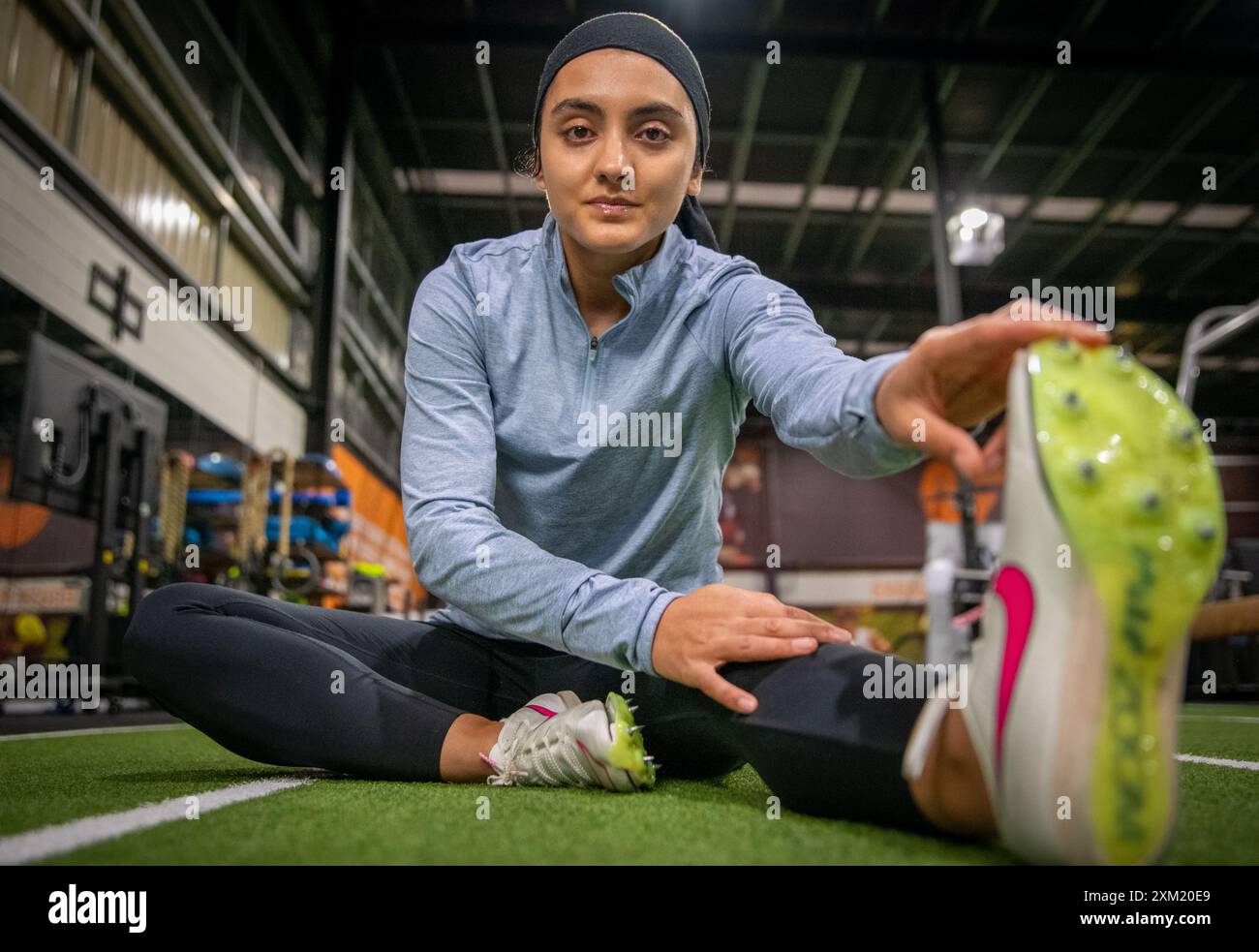 L'afghana Kimia Yousofi fa la squadra olimpica dell'Afghanistan. Immagini Thomas Lisson Foto Stock