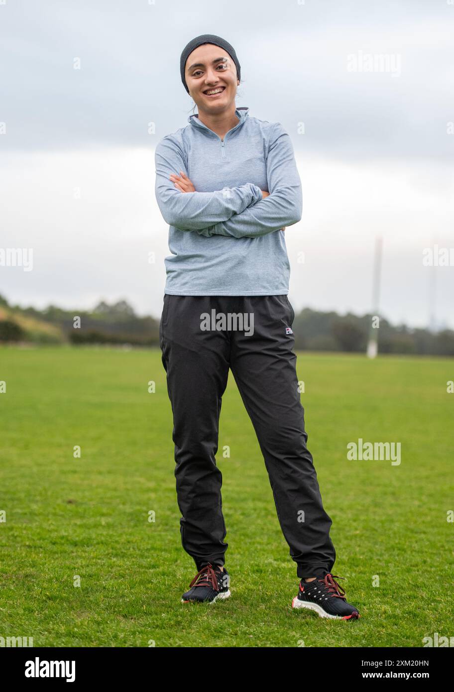 L'afghana Kimia Yousofi fa la squadra olimpica dell'Afghanistan. Immagini Thomas Lisson Foto Stock