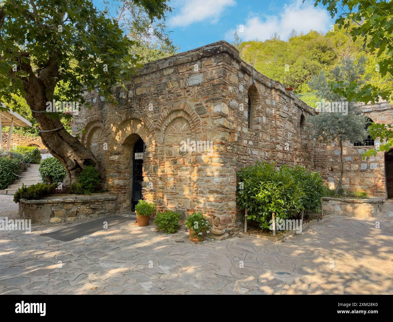 Casa della Vergine Maria (Meryem Ana Evi) a Selcúk, Smirne. Si crede che sia la residenza finale di Maria, madre di Gesù Foto Stock