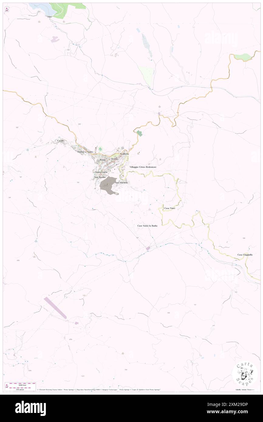 Ruderi del Monastero di S. Michele Arcangelo, Enna, IT, Italia, Sicilia, N 37 46' 23'', N 14 36' 25'', MAP, Cartascapes Map pubblicata nel 2024. Esplora Cartascapes, una mappa che rivela i diversi paesaggi, culture ed ecosistemi della Terra. Viaggia attraverso il tempo e lo spazio, scoprendo l'interconnessione del passato, del presente e del futuro del nostro pianeta. Foto Stock