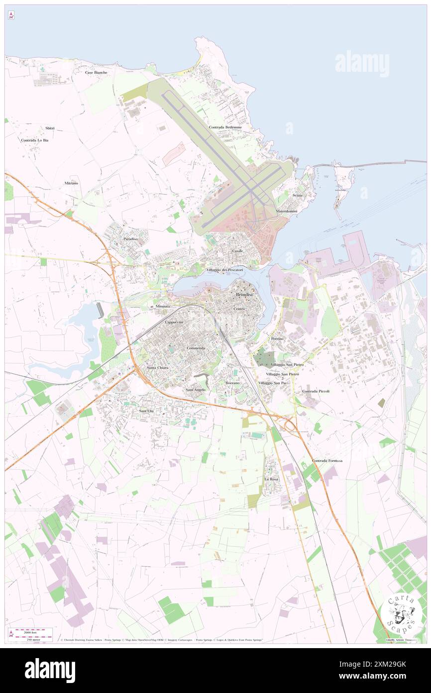 Stazione ferroviaria di Brindisi, Provincia di Brindisi, IT, Italia, Puglia, N 40 38' 2'', N 17 56' 19'', MAP, Cartascapes Map pubblicata nel 2024. Esplora Cartascapes, una mappa che rivela i diversi paesaggi, culture ed ecosistemi della Terra. Viaggia attraverso il tempo e lo spazio, scoprendo l'interconnessione del passato, del presente e del futuro del nostro pianeta. Foto Stock