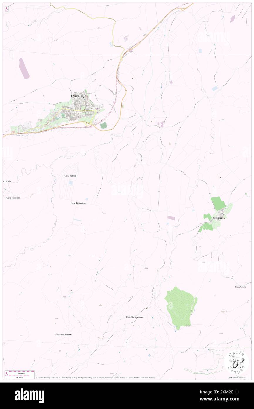 Frassino, Provincia di Siracusa, IT, Italia, Sicilia, N 37 12' 0'', N 14 54' 0'', MAP, Cartascapes Map pubblicata nel 2024. Esplora Cartascapes, una mappa che rivela i diversi paesaggi, culture ed ecosistemi della Terra. Viaggia attraverso il tempo e lo spazio, scoprendo l'interconnessione del passato, del presente e del futuro del nostro pianeta. Foto Stock