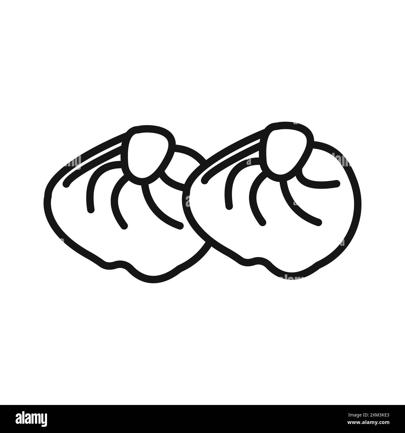 Icona gnocchi Black line art Vector in bianco e nero contorno set segno di collezione Illustrazione Vettoriale