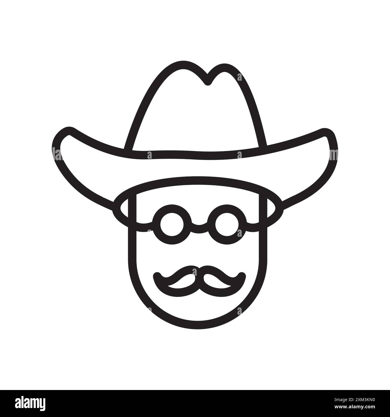 Icona gentiluomo Vector artistico linea nera con contorno bianco e nero Illustrazione Vettoriale