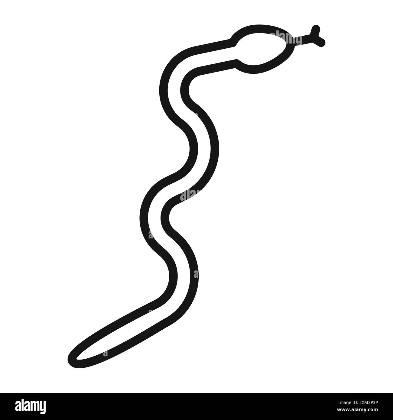 Icona del serpente vettore grafico linea nera in bianco e nero segno di collezione del set di contorni Illustrazione Vettoriale