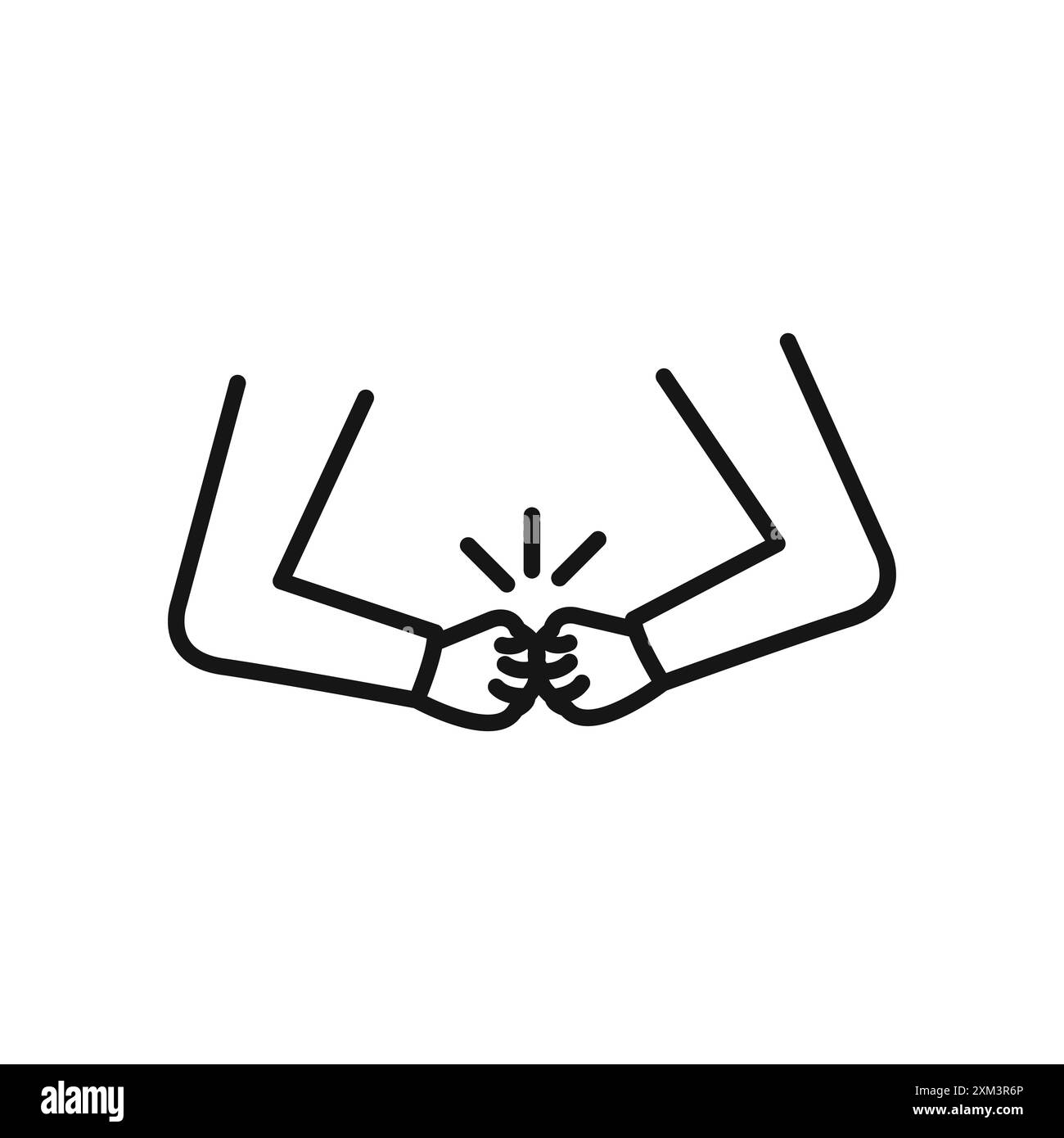 Icona dell'accordo commerciale win-win Black line art vettoriale in bianco e nero con il simbolo della collezione Illustrazione Vettoriale