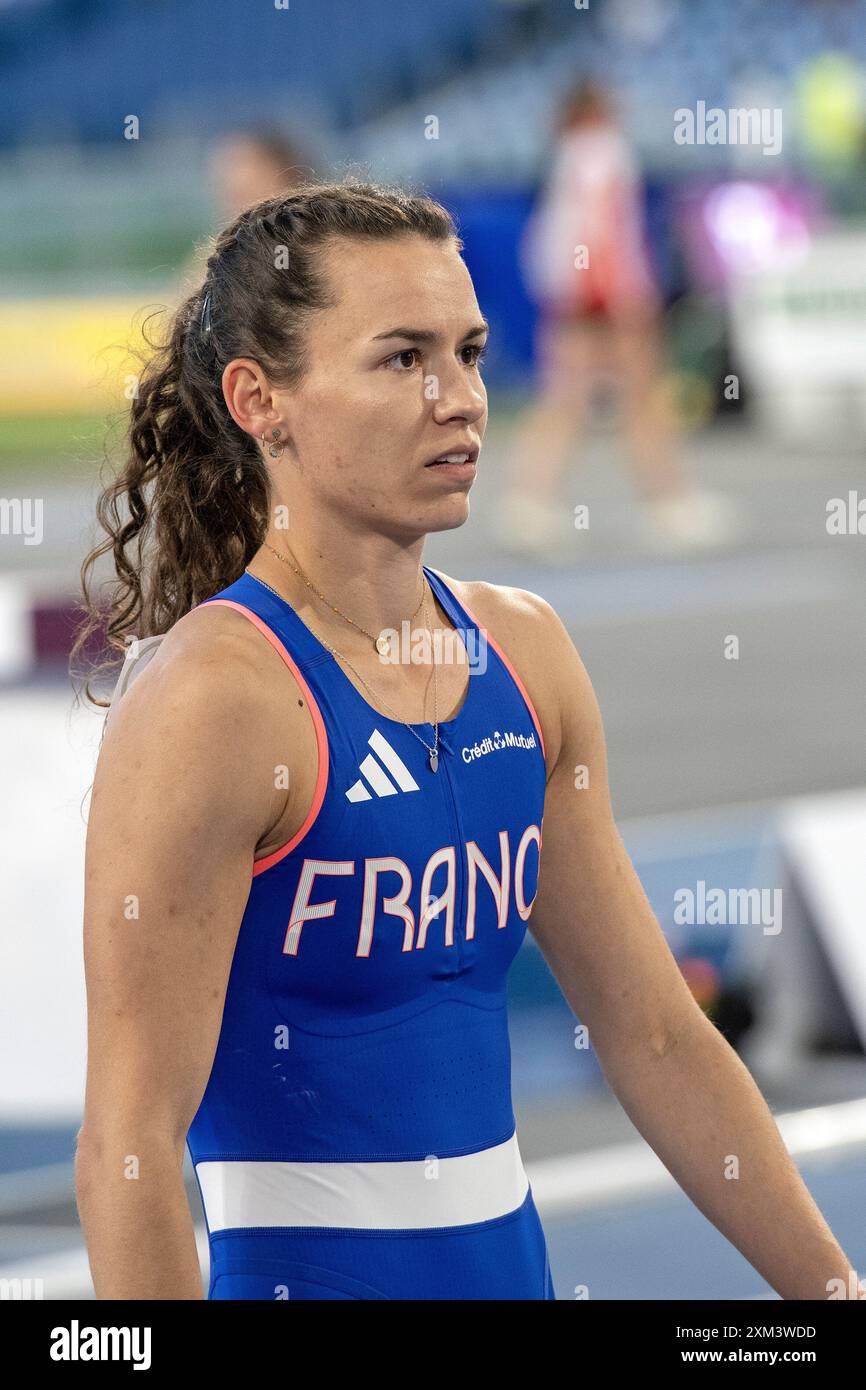 Alix Dehaynain (Francia), pole vault femminile finale ai Campionati europei di atletica leggera Roma 2024, Stadio Olimpico, Roma, Italia Foto Stock