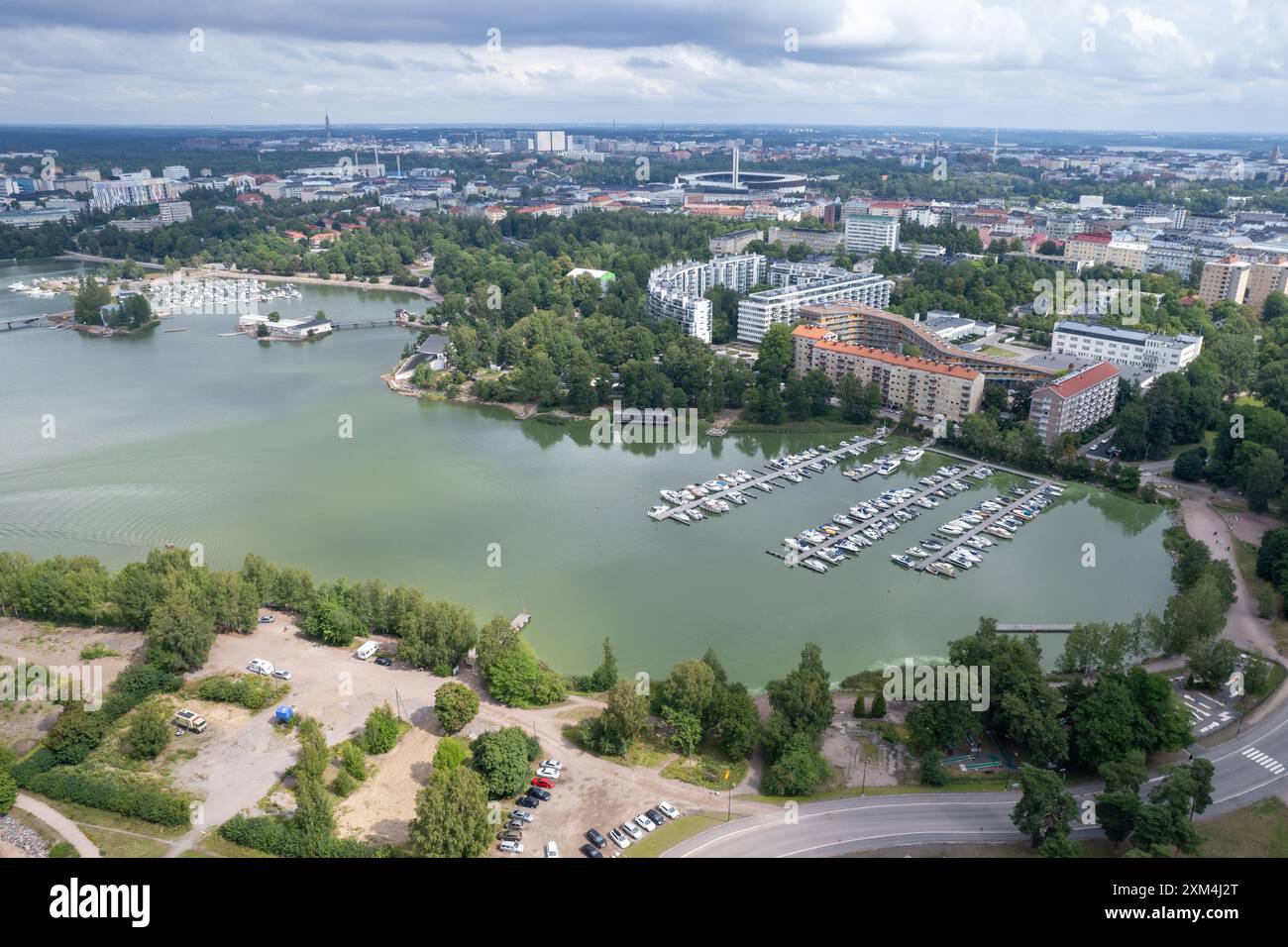 Vista aerea della città di Helsinki, capitale della Finlandia Foto Stock
