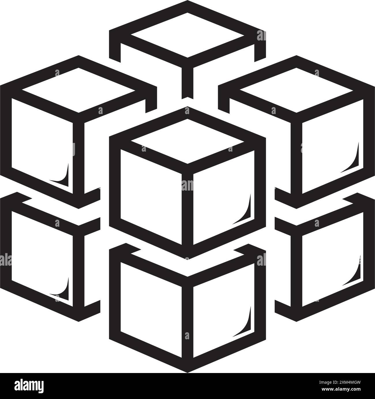 illustrazione dell'icona del cubo disegno dell'elemento Illustrazione Vettoriale