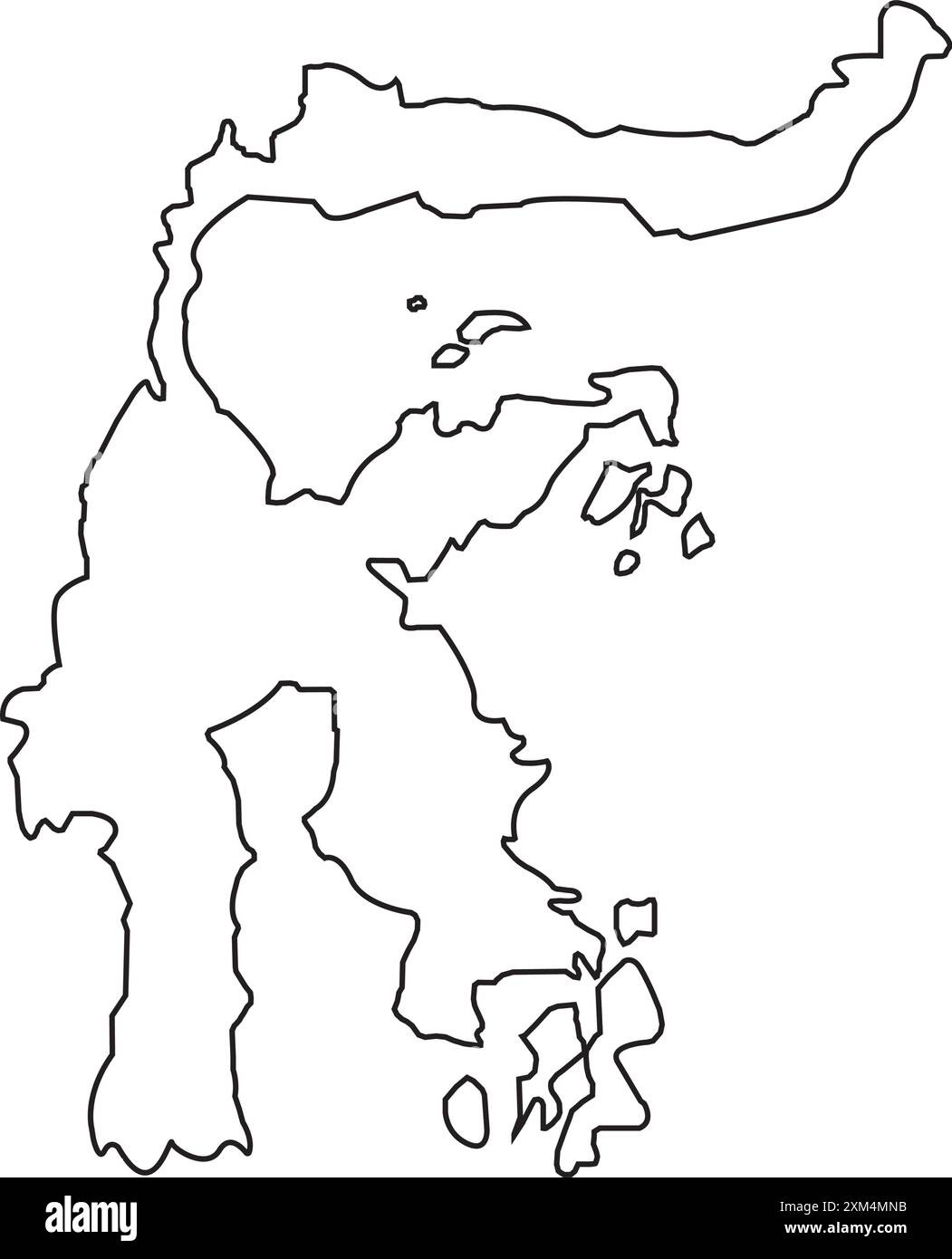 Icona della mappa dell'isola di Sulawesi, isole verdi dell'Indonesia, disegno illustrativo Illustrazione Vettoriale