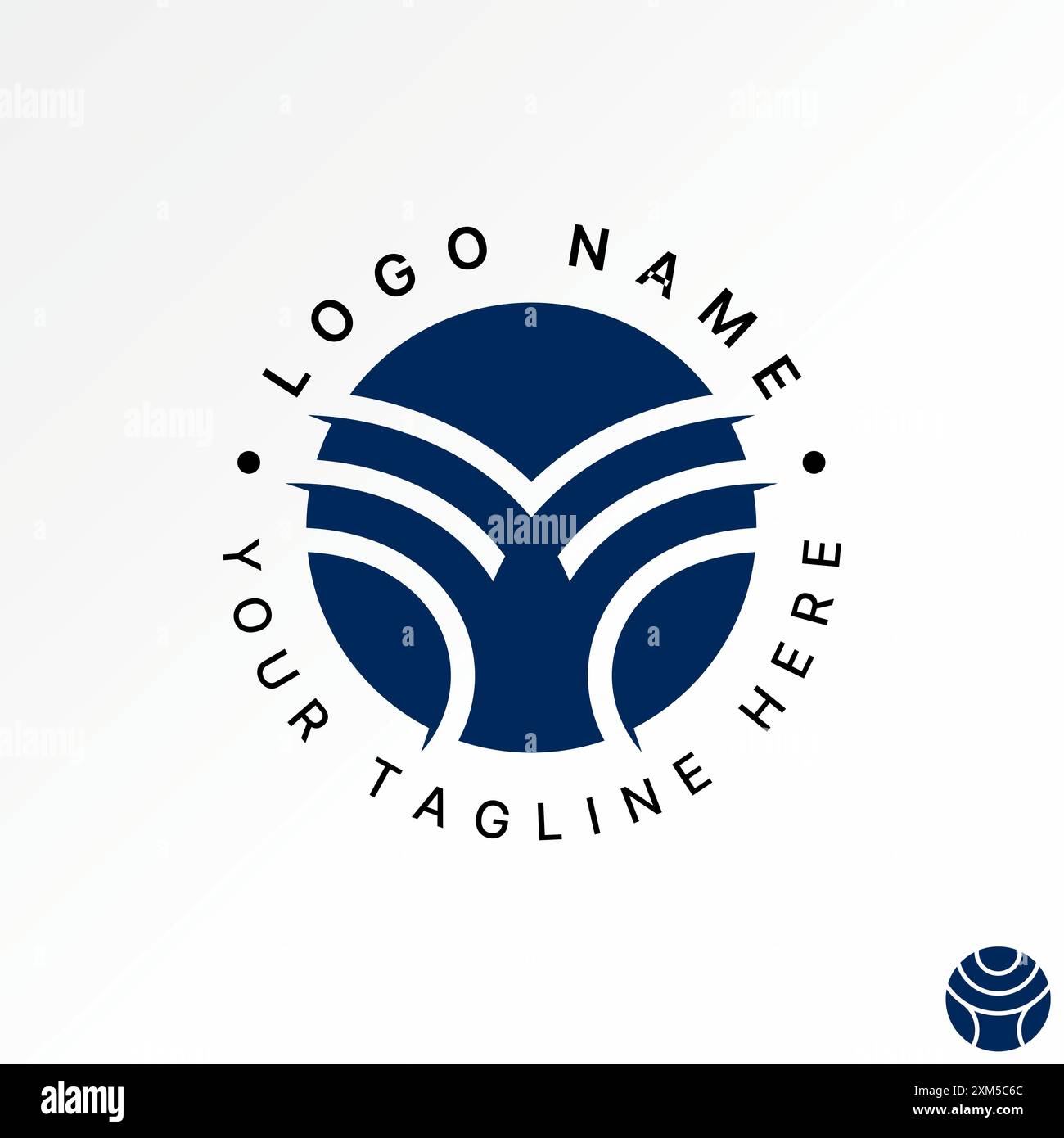 Design del logo concetto grafico astratto creativo Premium Vector stock Letter M o EM font ME linea circolare unica lascia il marchio tipografico monogramma correlato Illustrazione Vettoriale