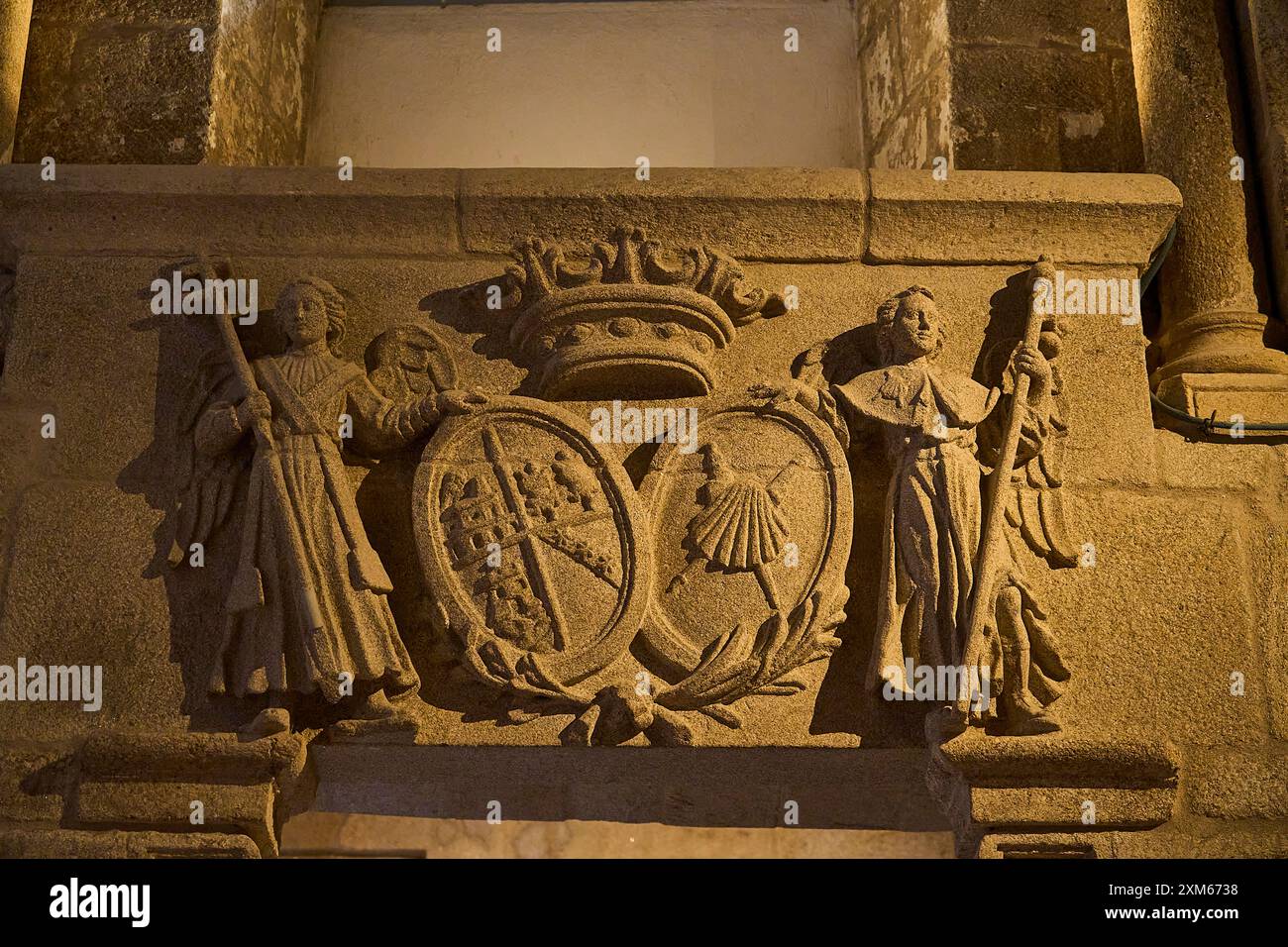 Santiago de Compostela, Spagna - 09 27 2022: Interno della cattedrale di Santiago de Compostela in Galizia spagna, la destinazione del popolare pilgr Foto Stock