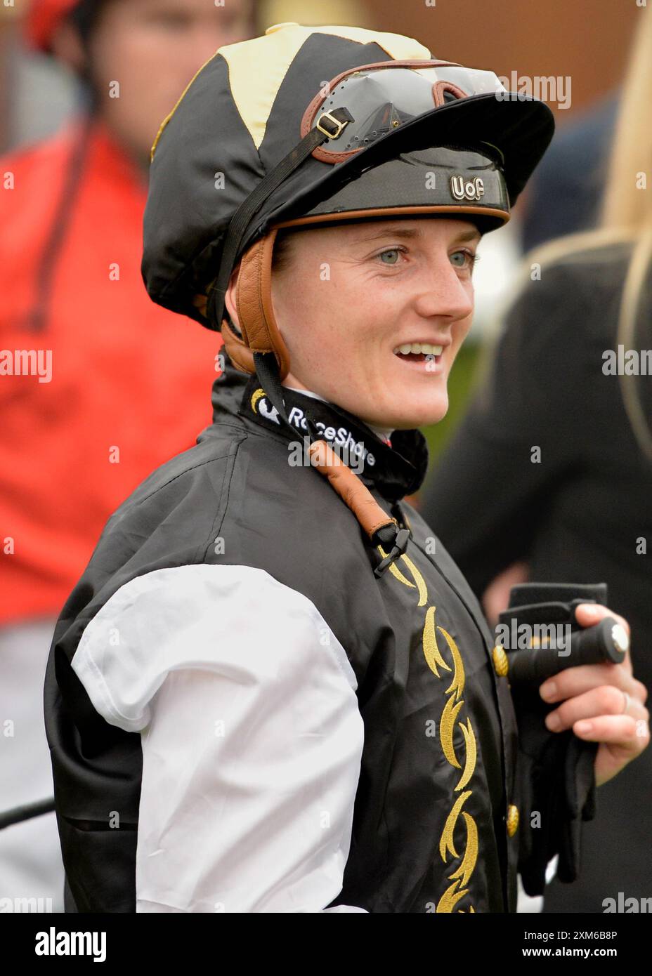 Newbury, Regno Unito. 23 luglio 2024. Hollie Doyle si prepara a cavalcare nel 7,45 Get Best Odds Guaranteed al BetVictor handicap all'ippodromo di Newbury, Regno Unito. Crediti: Paul Blake/Alamy Live News. Foto Stock