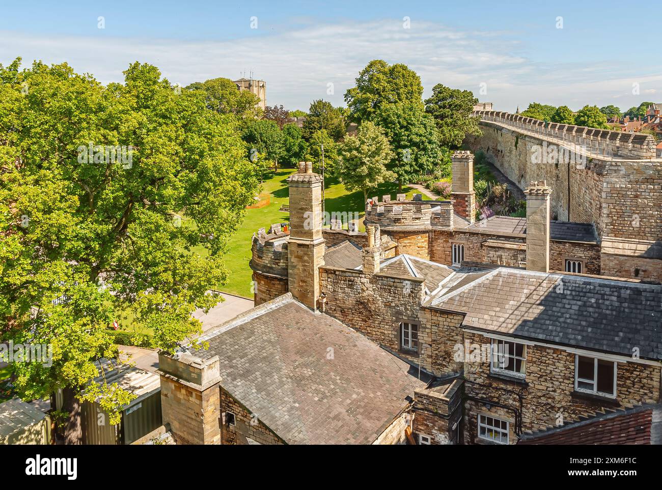 Lincoln Castle Garden e cortile interno, Lincolnshire, Inghilterra Foto Stock