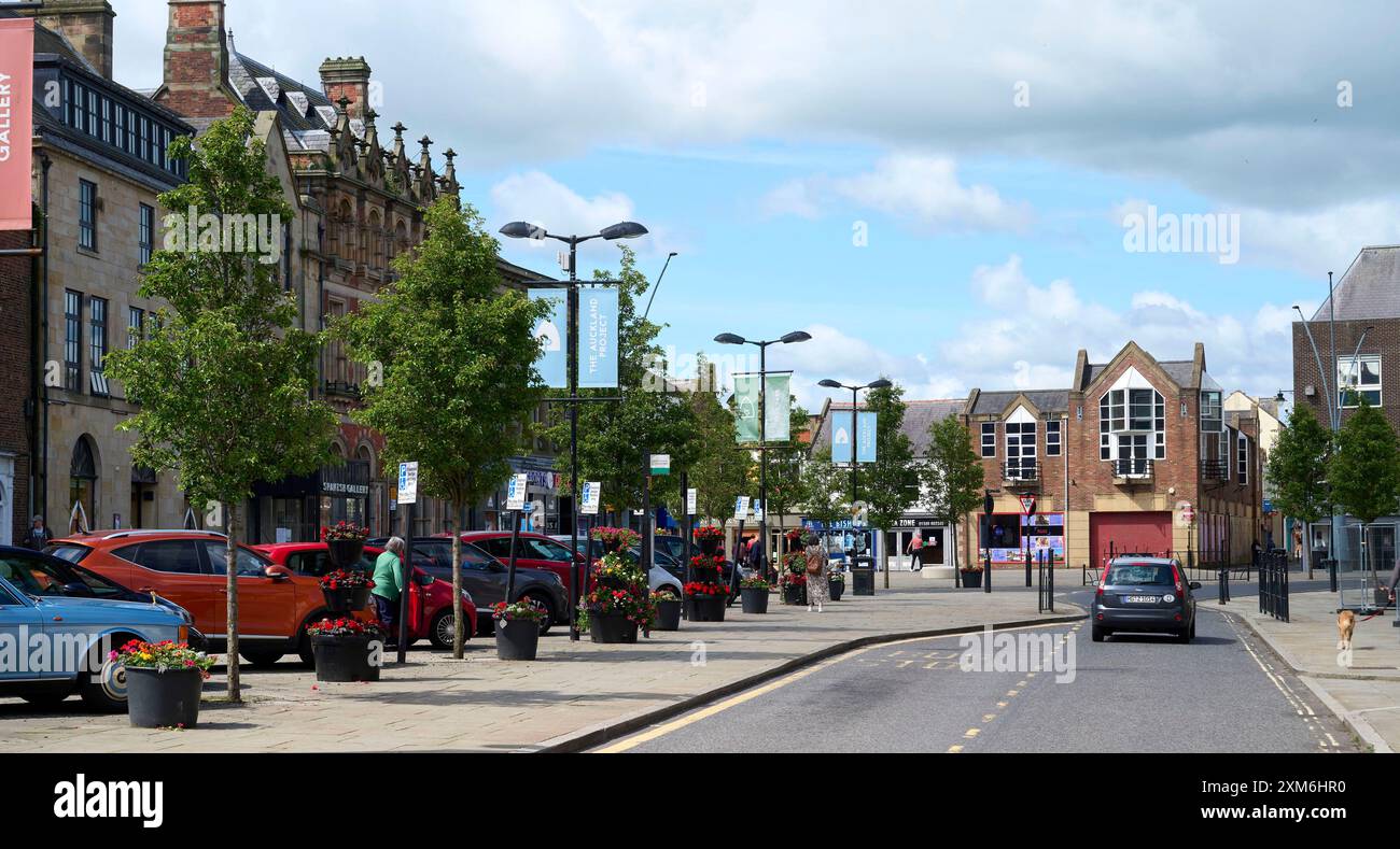 Centro di Bishop Auckland, area Market Square, contea di Durham, Inghilterra nord-orientale, Regno Unito Foto Stock