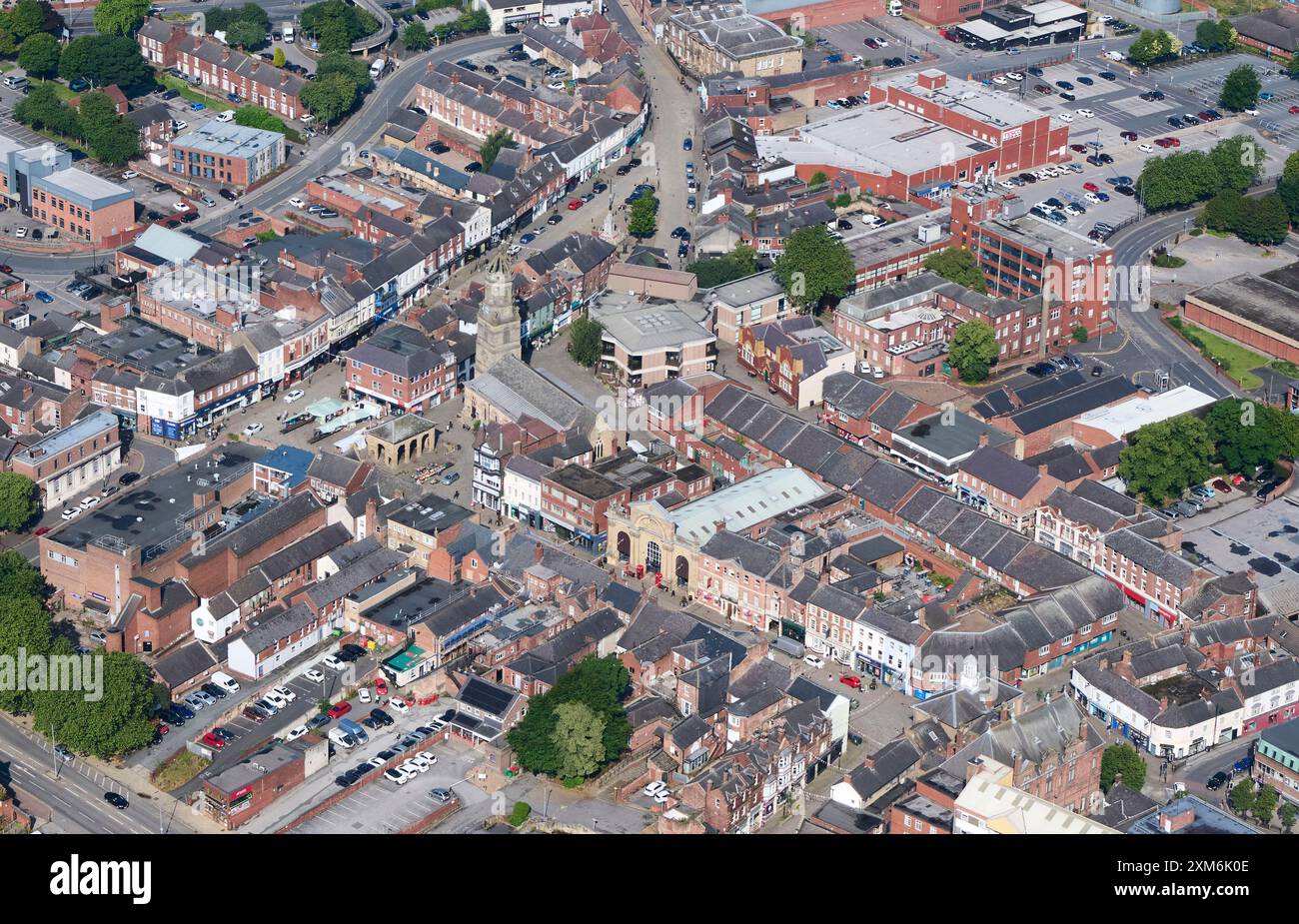 Una fotografia aerea del centro storico di Pontefract, yorkshire occidentale, inghilterra settentrionale, Regno Unito Foto Stock Una fotografia aerea del centro storico di Pontefract, yorkshire occidentale, inghilterra settentrionale, Regno Unito Foto Stock