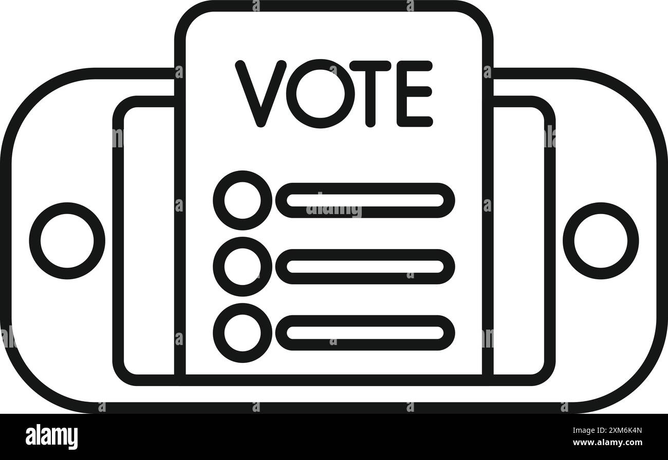 Votazioni online tramite app per smartphone, votazioni elettroniche per le elezioni Illustrazione Vettoriale