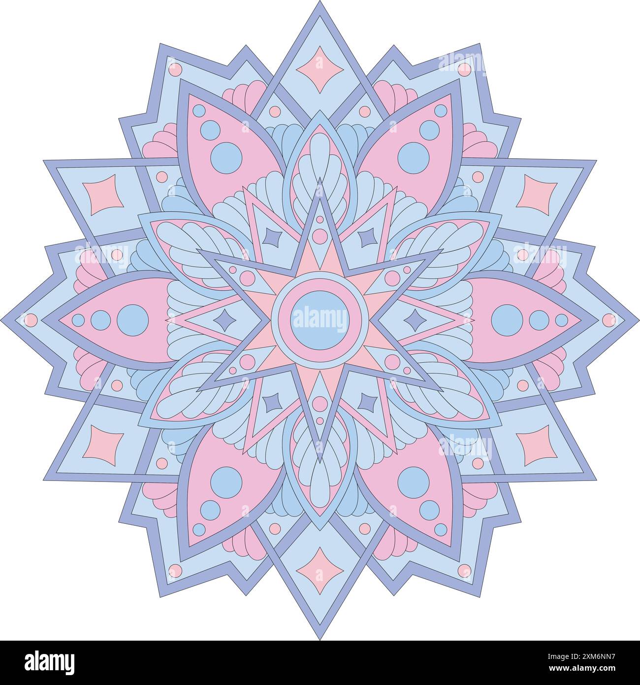 Design decorativo e colorato Mandala floreale. Illustrazione vettoriale ornamento. Illustrazione Vettoriale