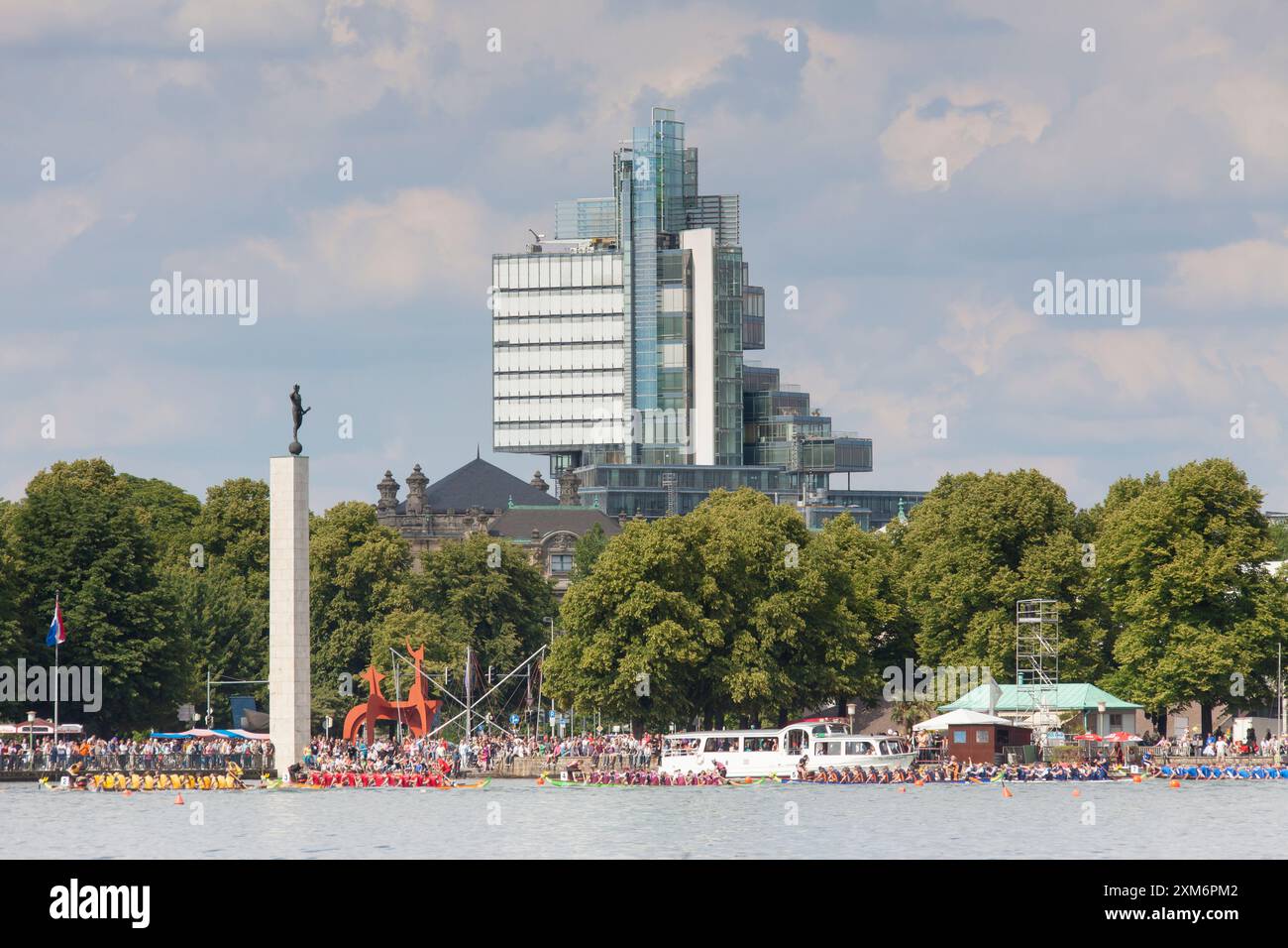 Dragon boat, Dragon boat race, Maschsee, Hannover, bassa Sassonia, Germania Foto Stock