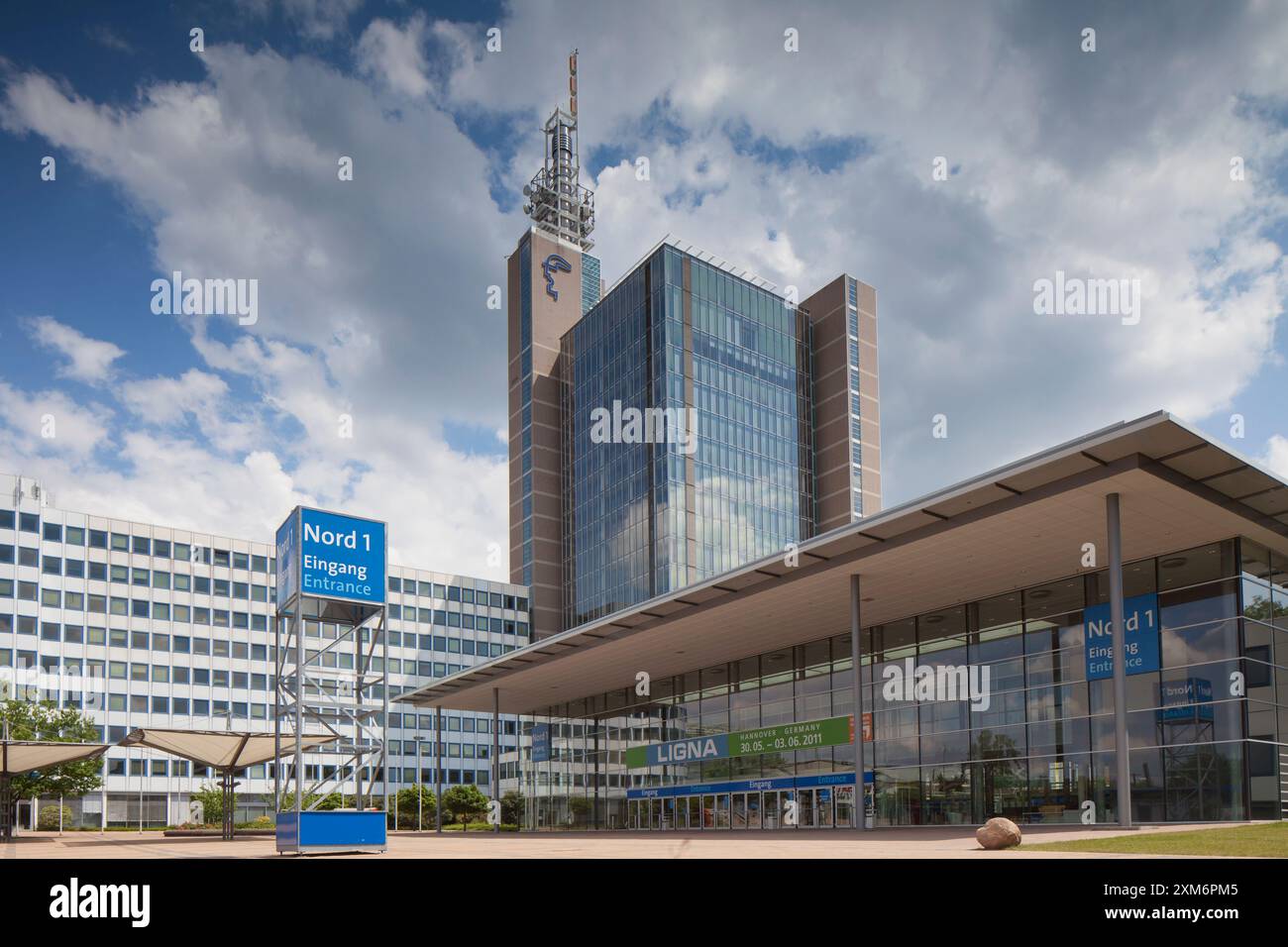 Fiera, zona espositiva, ingresso nord, Hannover, bassa Sassonia, Germania Foto Stock