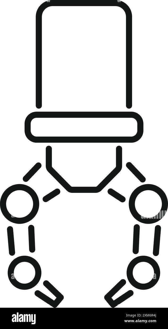 Impugnatura robotizzata del braccio manipolatore, simbolo dell'automazione, dell'innovazione e del futuro dei processi industriali Illustrazione Vettoriale