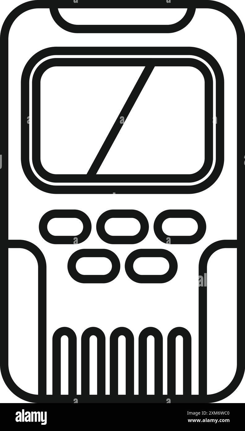 Dispositivo elettronico con schermo vuoto, pulsanti e linee nella parte inferiore Illustrazione Vettoriale