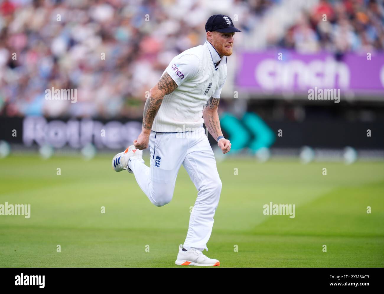 L'inglese Ben Stokes durante il primo giorno del terzo Rothesay test match a Edgbaston, Birmingham. Data foto: Venerdì 26 luglio 2024. Foto Stock