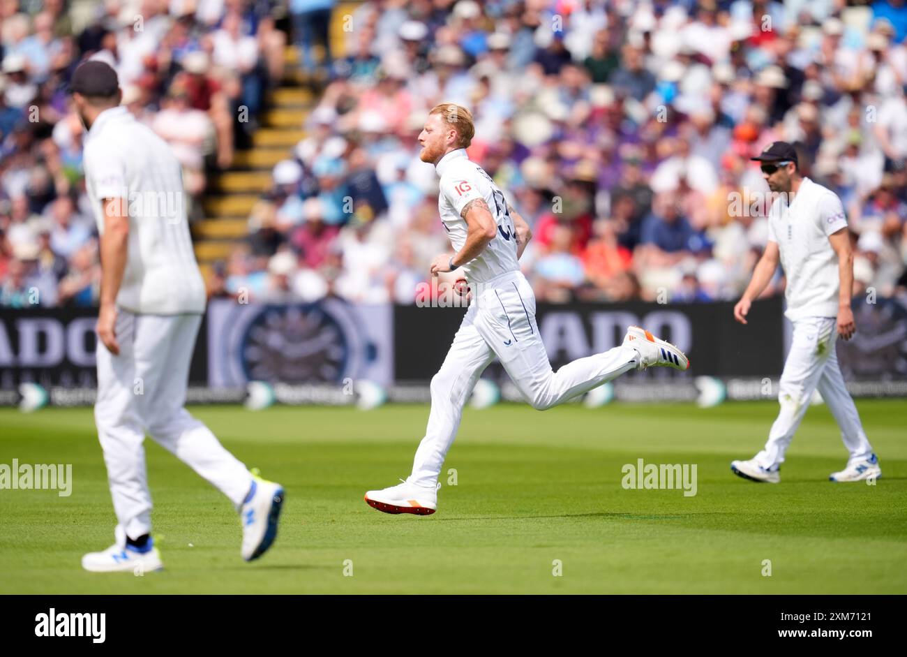 L'inglese Ben Stokes durante il primo giorno del terzo Rothesay test match a Edgbaston, Birmingham. Data foto: Venerdì 26 luglio 2024. Foto Stock