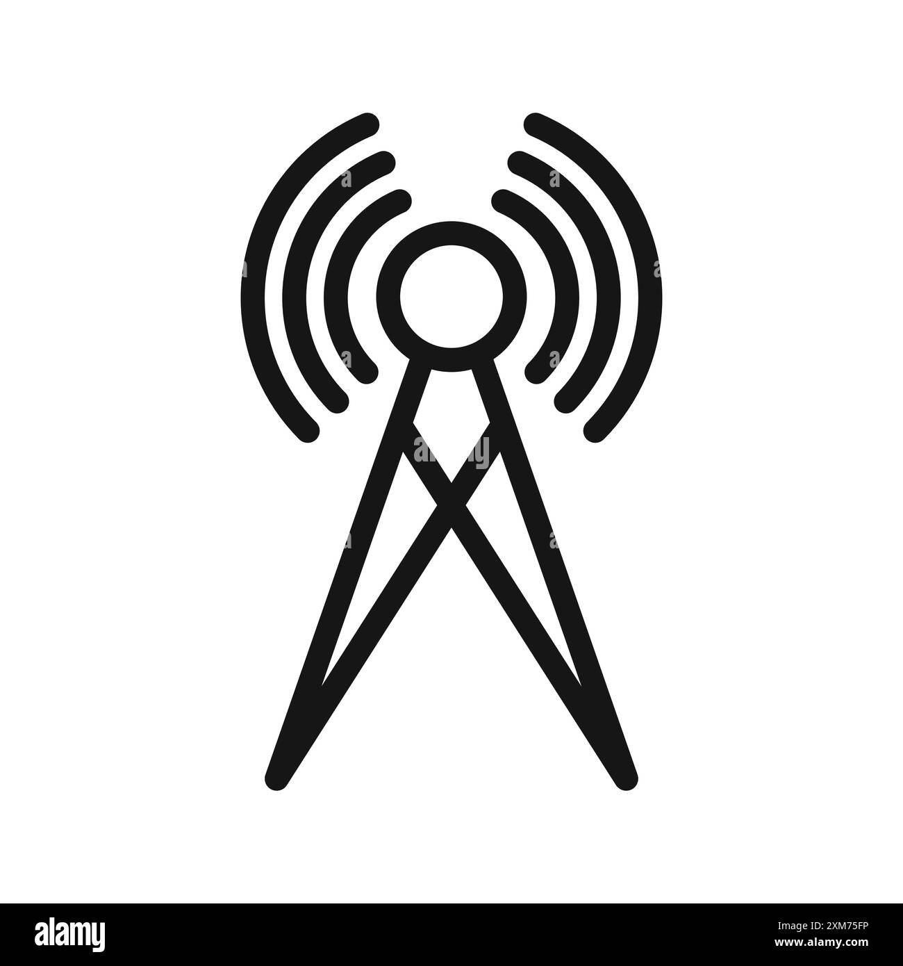 Icona di trasmissione grafica con linea nera in bianco e nero, segno di raccolta del set di contorni Illustrazione Vettoriale