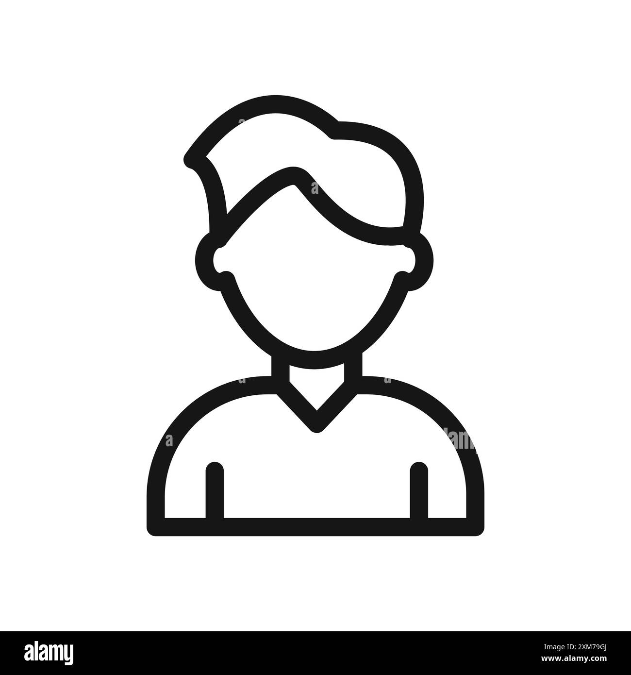 Icona uomo Vector art Black line in bianco e nero con il simbolo della collezione del set di contorni Illustrazione Vettoriale