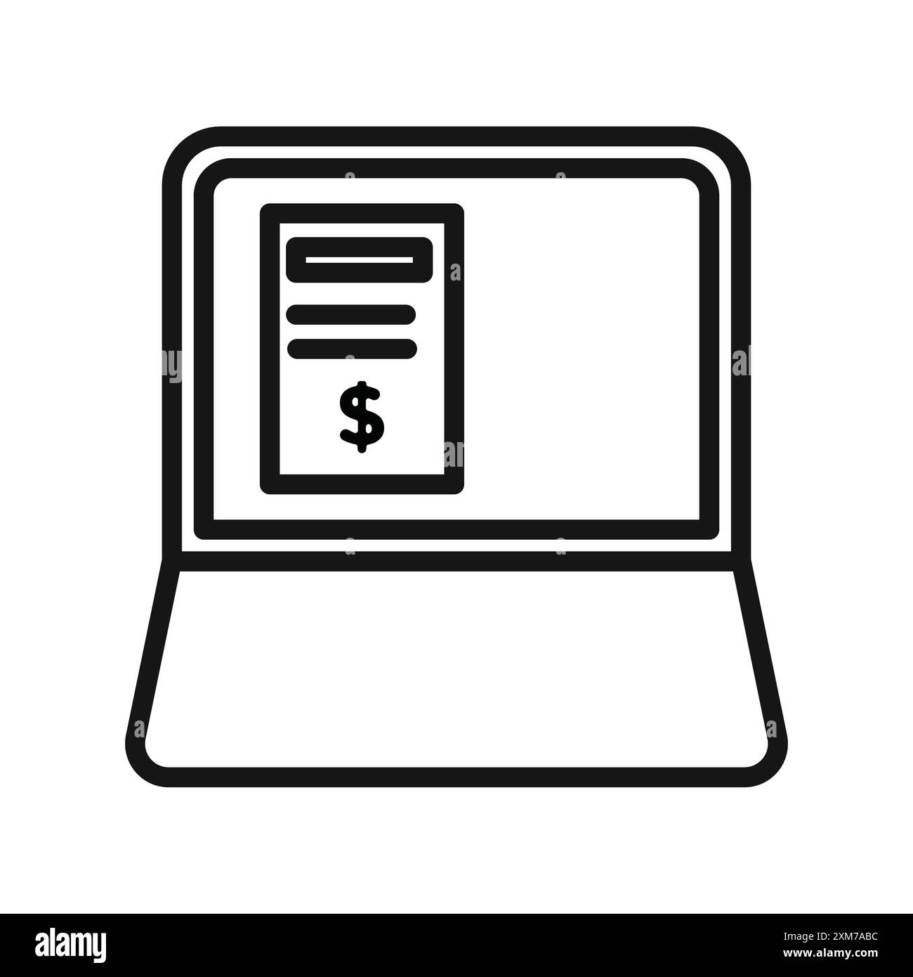 Icona del modello di abbonamento Vettoriale grafico linea nera con contorno bianco e nero segno di raccolta Illustrazione Vettoriale