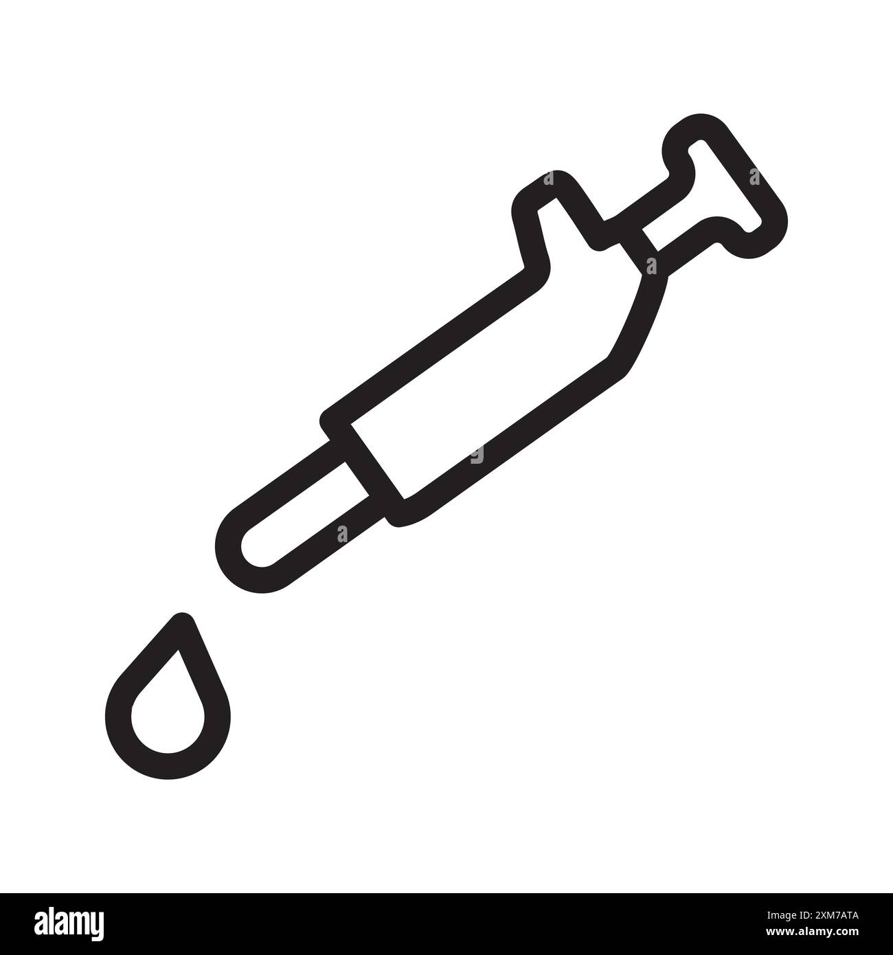 Icona pipetta linea nera art vettoriale in bianco e nero contorno set segno di raccolta Illustrazione Vettoriale