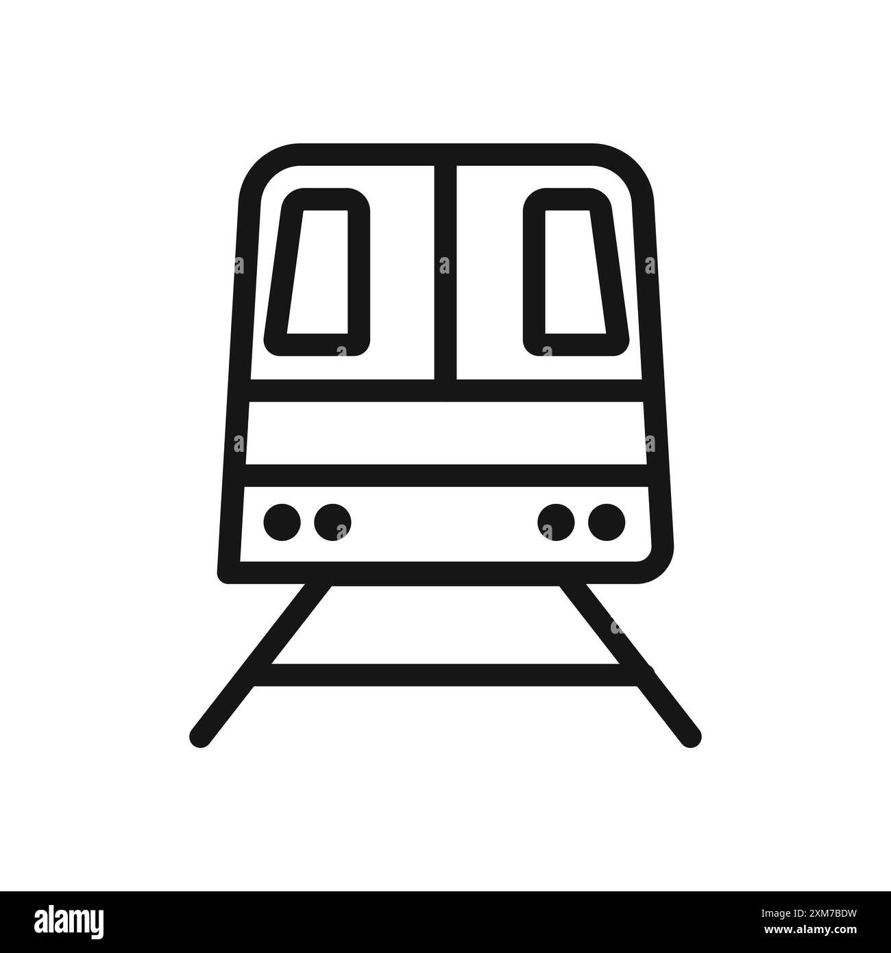 Icona della metropolitana Black line art Vector in bianco e nero con il simbolo della collezione Illustrazione Vettoriale