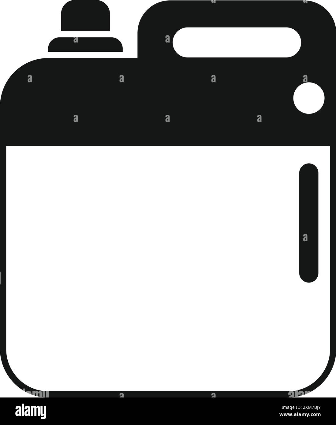 Semplice icona di un tanica in plastica nera che indica il trasporto di liquidi Illustrazione Vettoriale