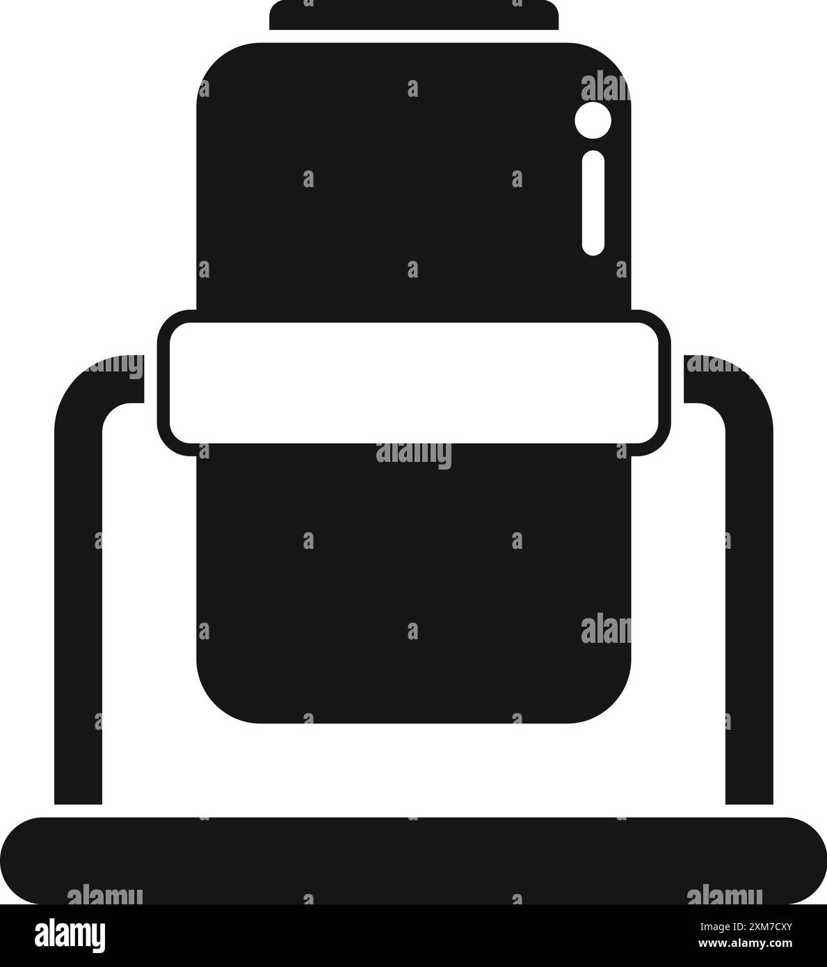 Icona a forma di glifo nera per un refrigeratore d'acqua in metallo posizionato su un cavalletto Illustrazione Vettoriale