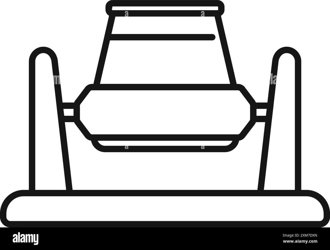Betoniera rotante e preparazione del cemento per un progetto di costruzione Illustrazione Vettoriale